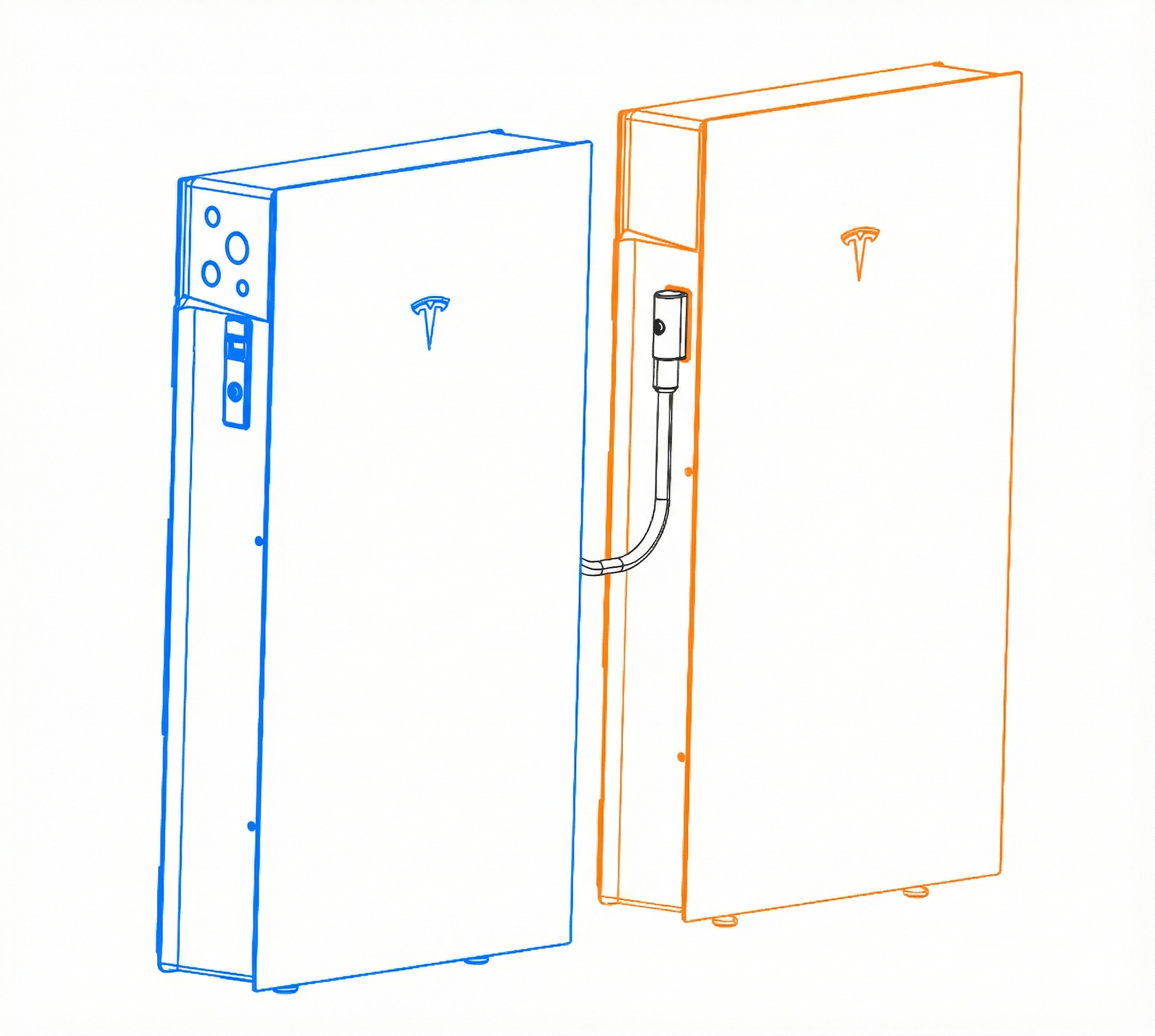An official Tesla Energy image of a Powerwall 3
and expansion pack, installed side by side.