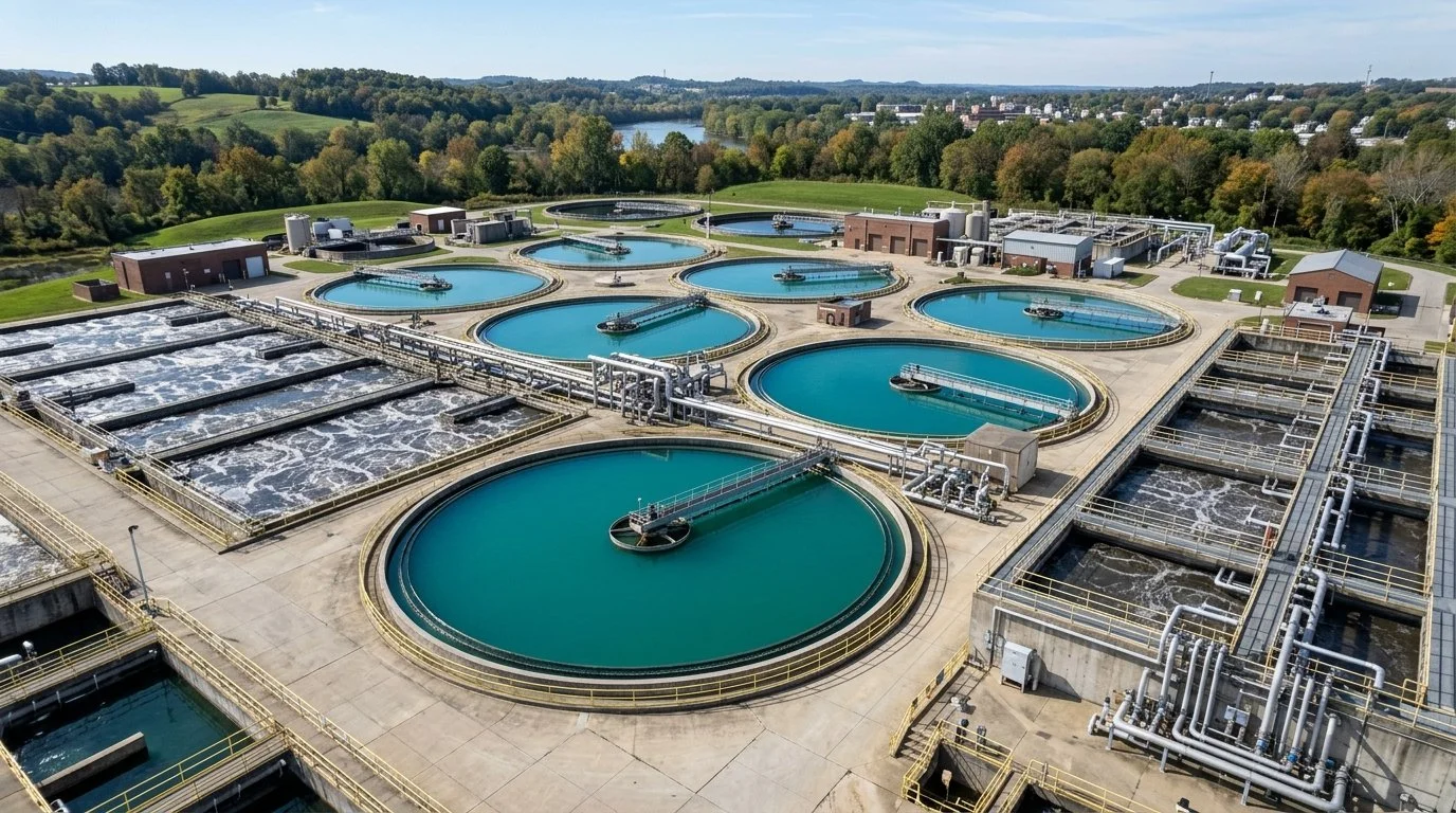 Water Plant Equipment Aerial View