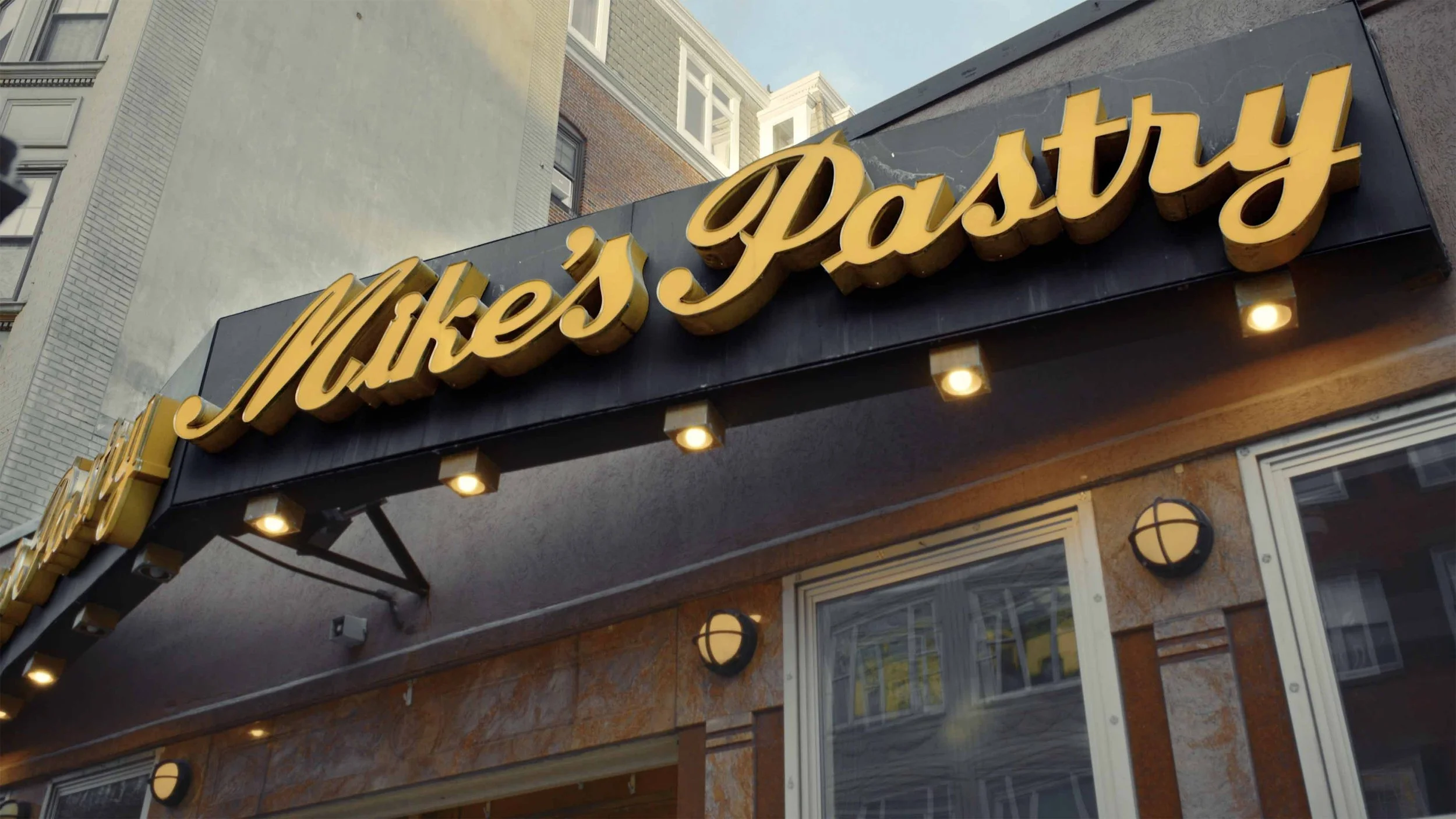 Mike's Pastry iconic sign in Boston's North End