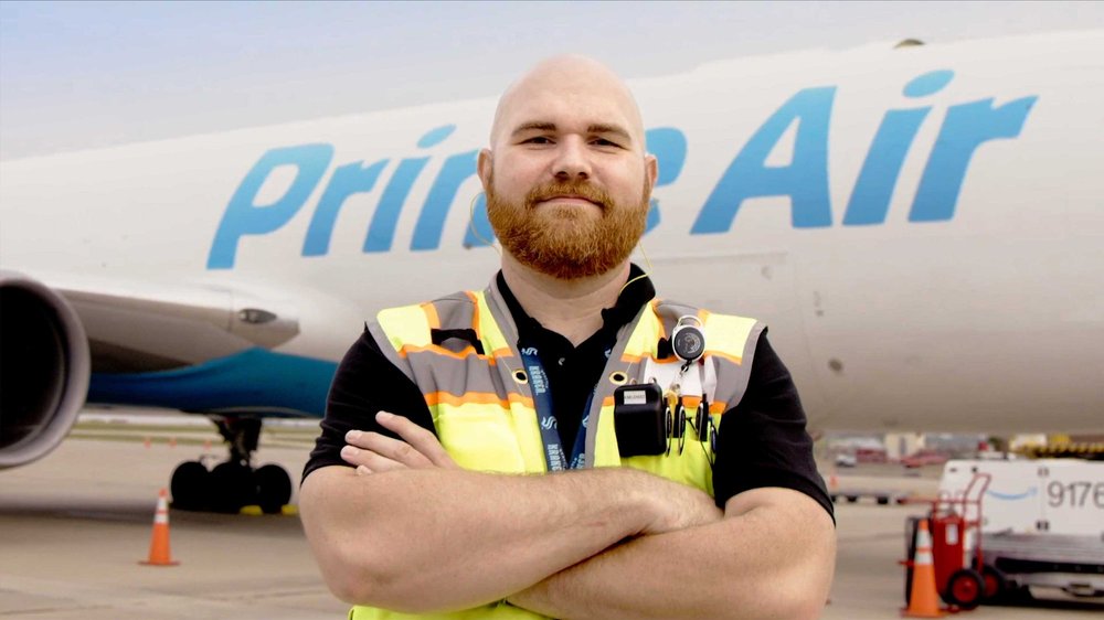 Amazon KCVG General Manager Adrian Melendez in Cincinnati featured in internal communications documentary video.