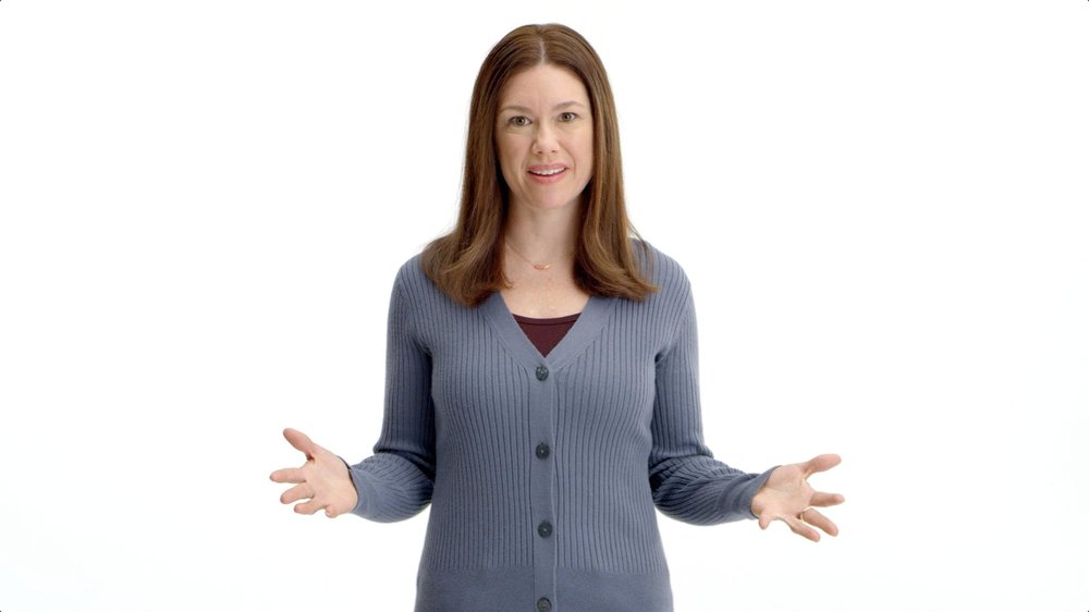 PillPack TV Ad Woman stands in front of white cyc studio background