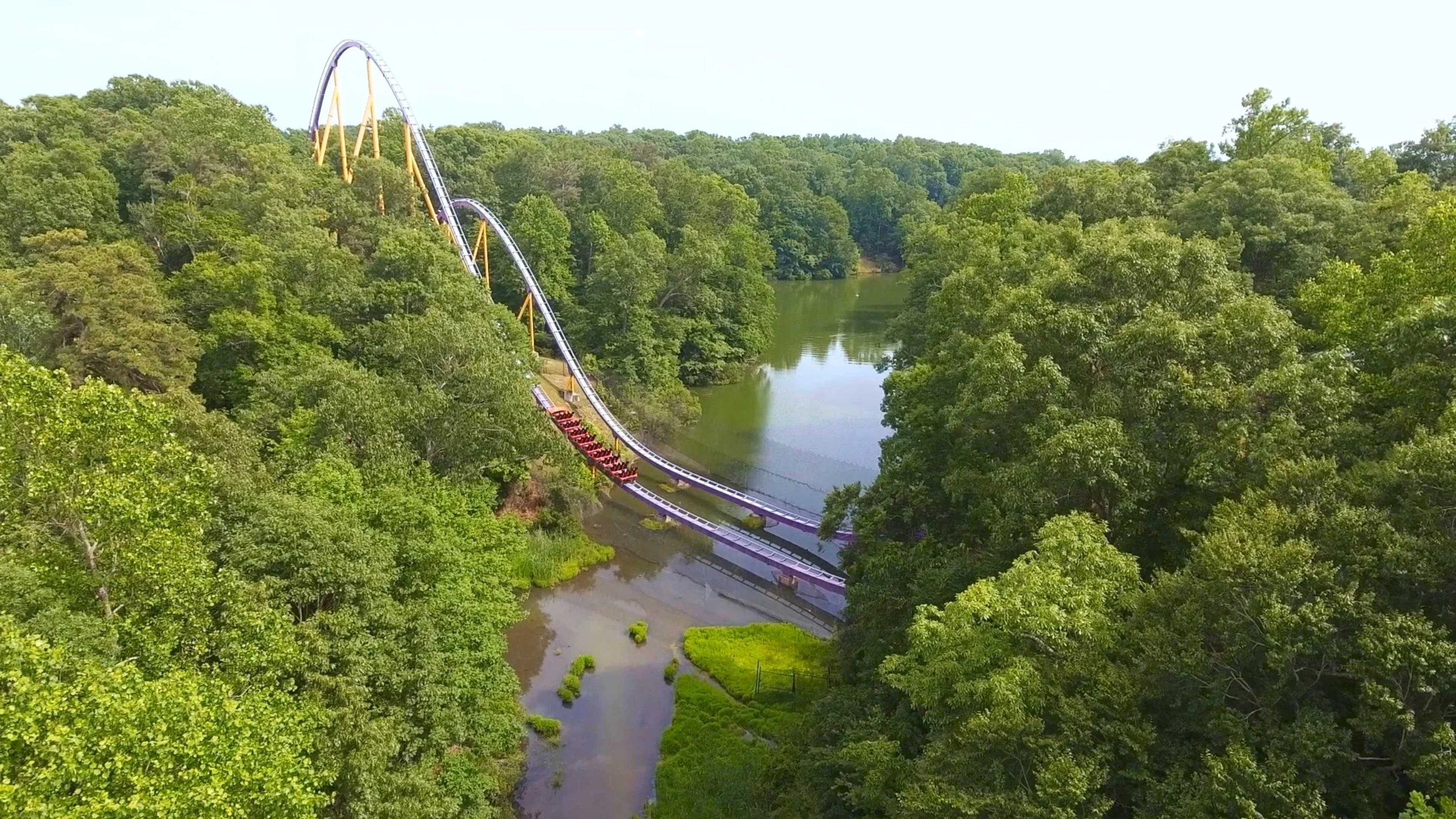 A rollercoaster at Busch Gardens in a Williamsburg, VA, tourism video campaign