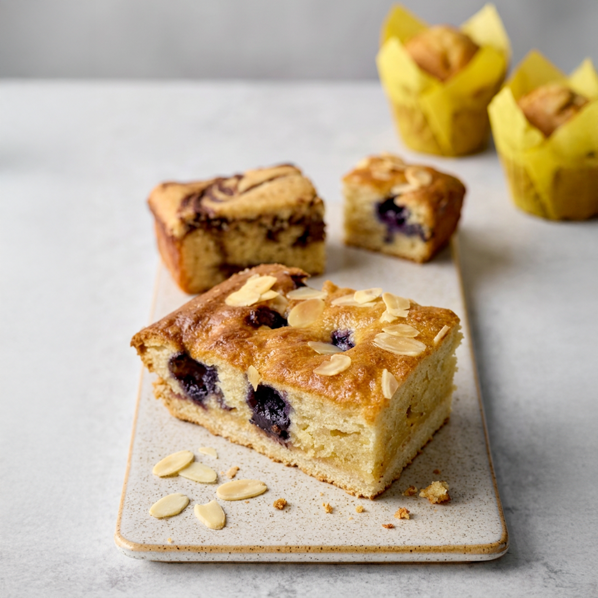 Lemon and Blueberry Bakewell slice