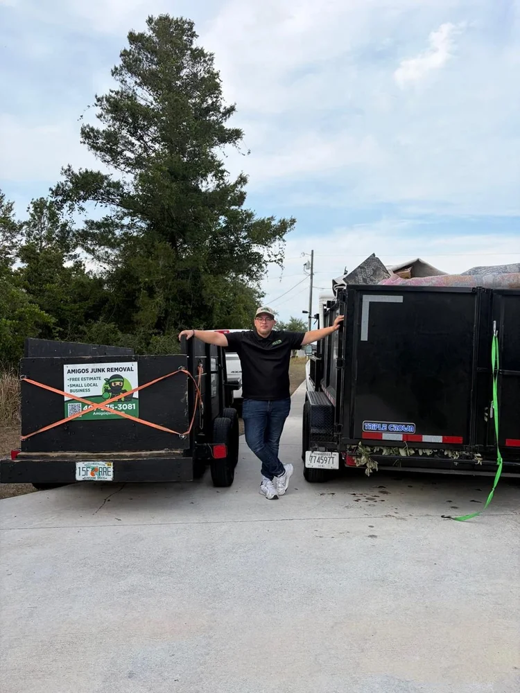 Amigos junk removal trailers ready for the job