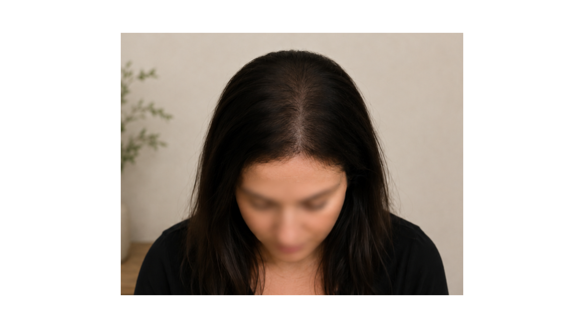 Woman in image 2 after receiving hairline and visual density from Subtle Return.