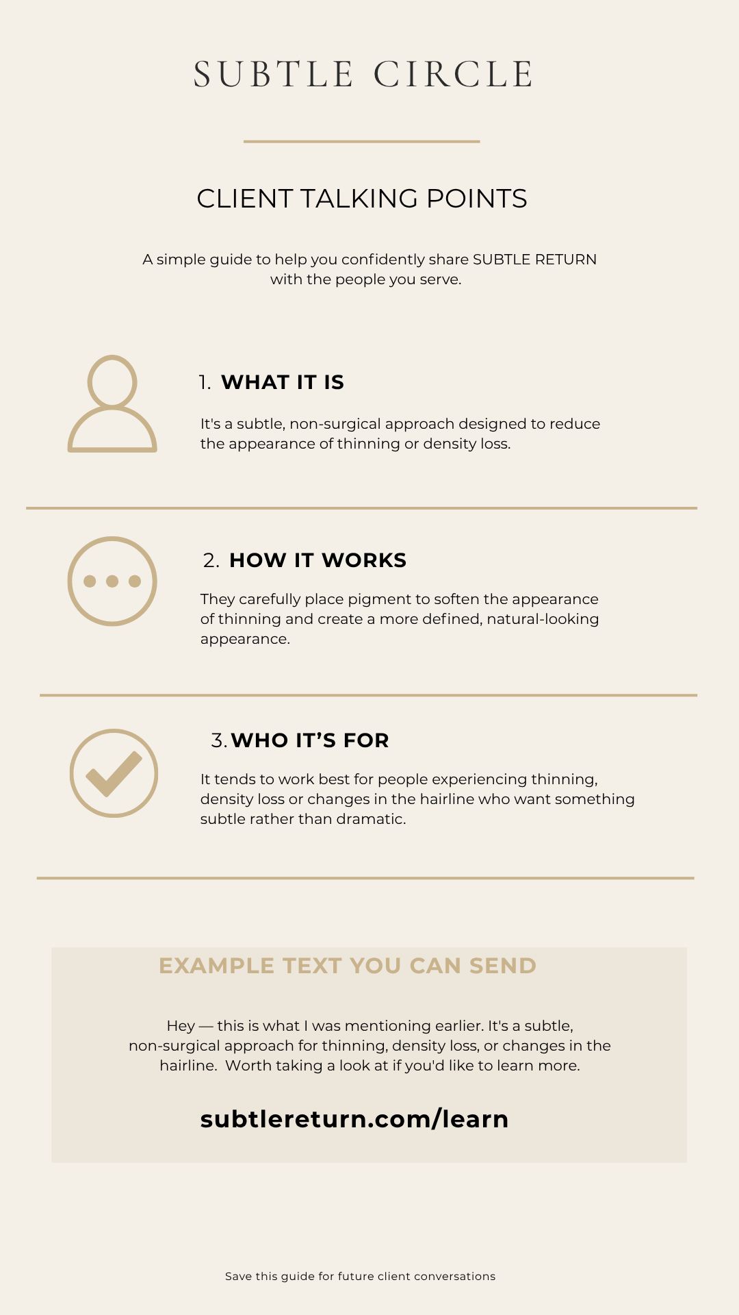 THE SUBTLE CIRCLE Client Talking Points Guide