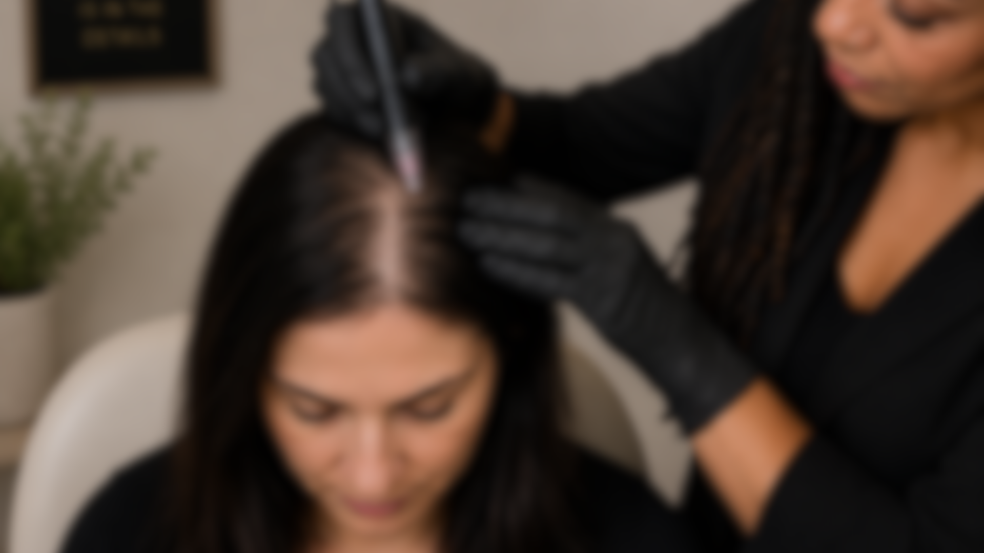 A man receives hairline and visual density treatment from a Subtle Return practitioner.