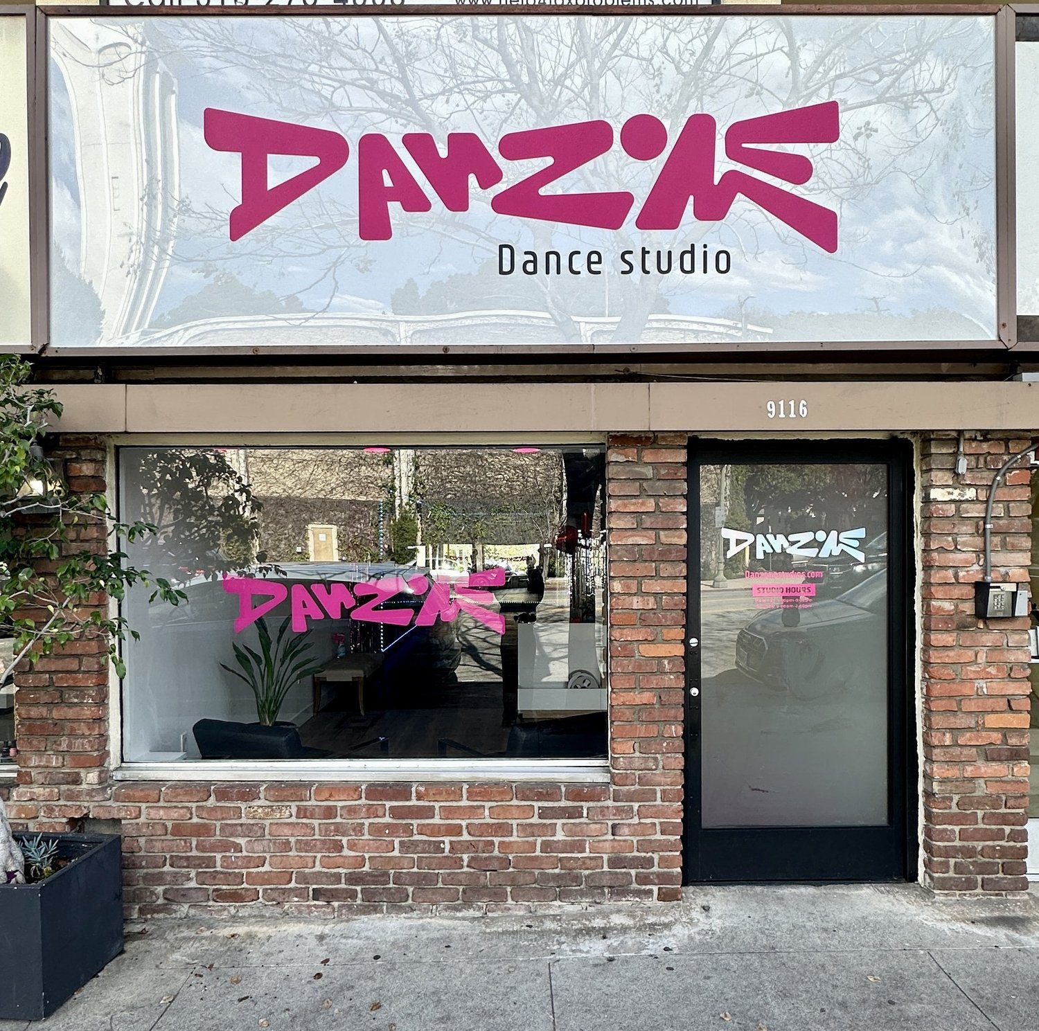 The Danzone Studios storefront at 9116 W Pico Blvd in Pico-Robertson, Los Angeles