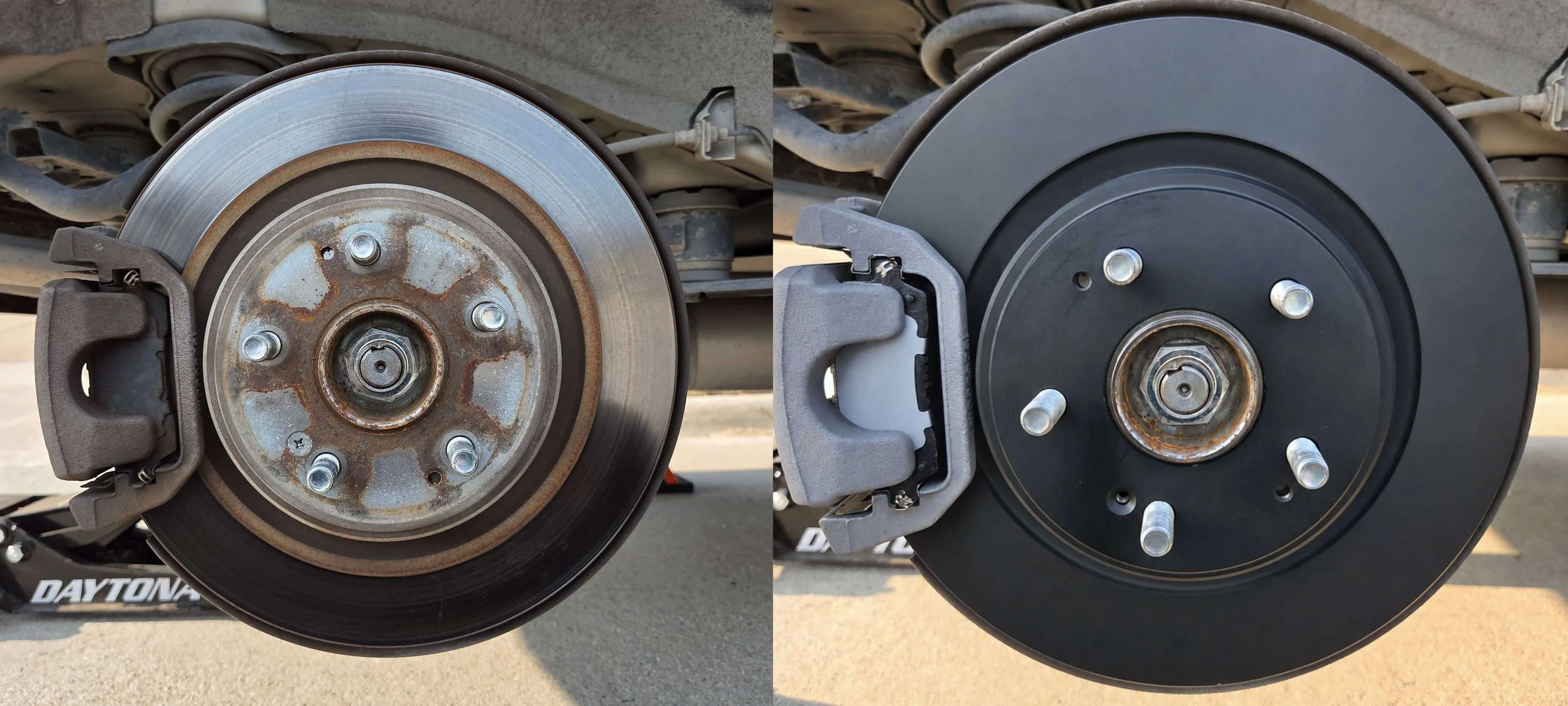 Before and after brake caliper replacement in McKinney, TX