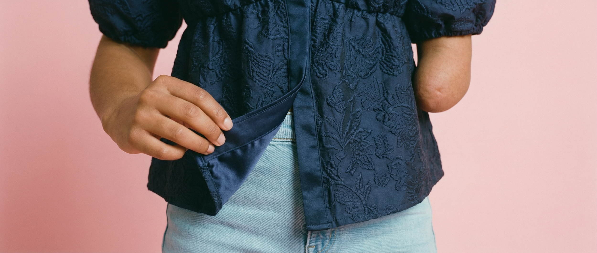 Magnetic closures on a Love, Emma garment