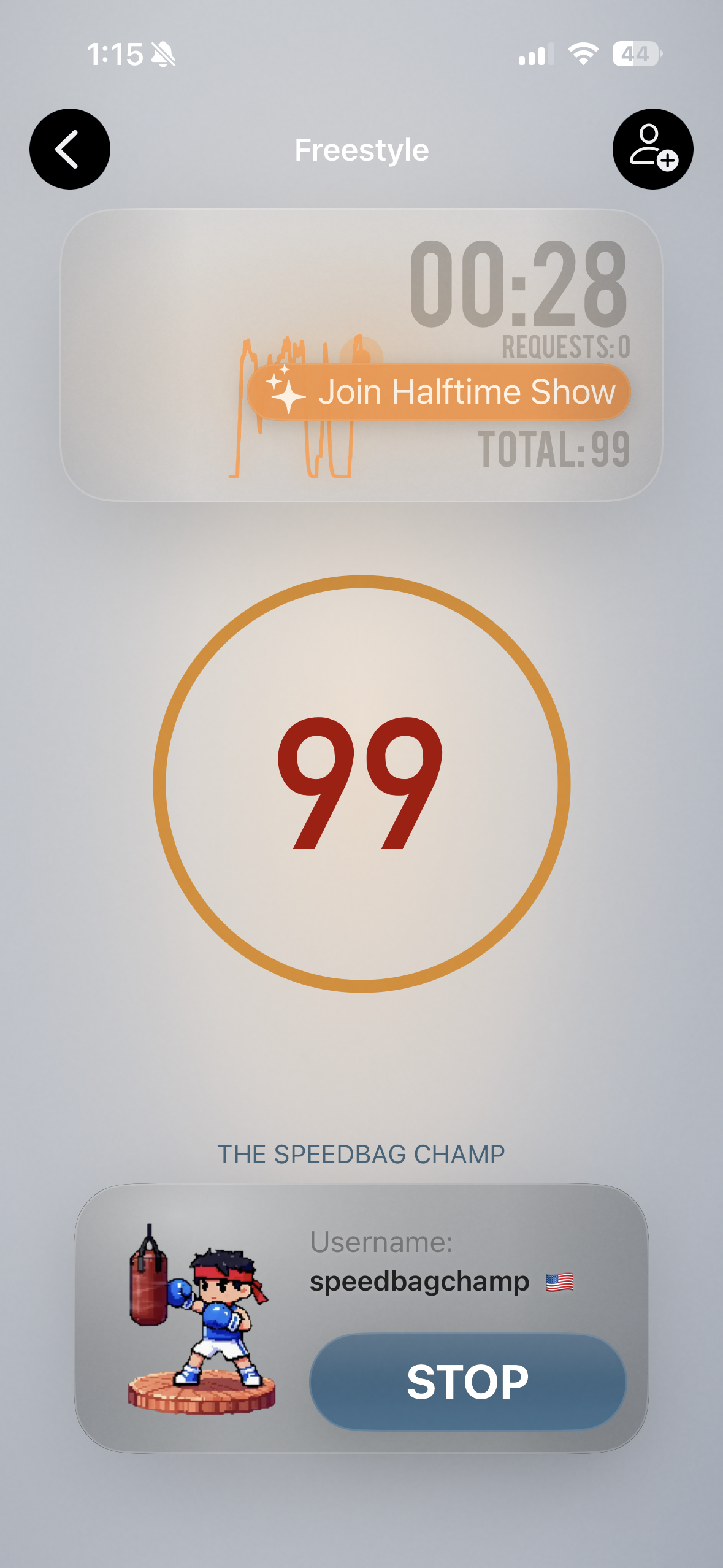 Tracking speed bag session data