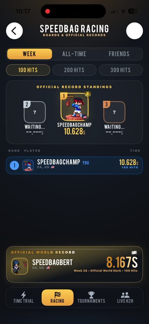 Speedbag Racing leaderboard