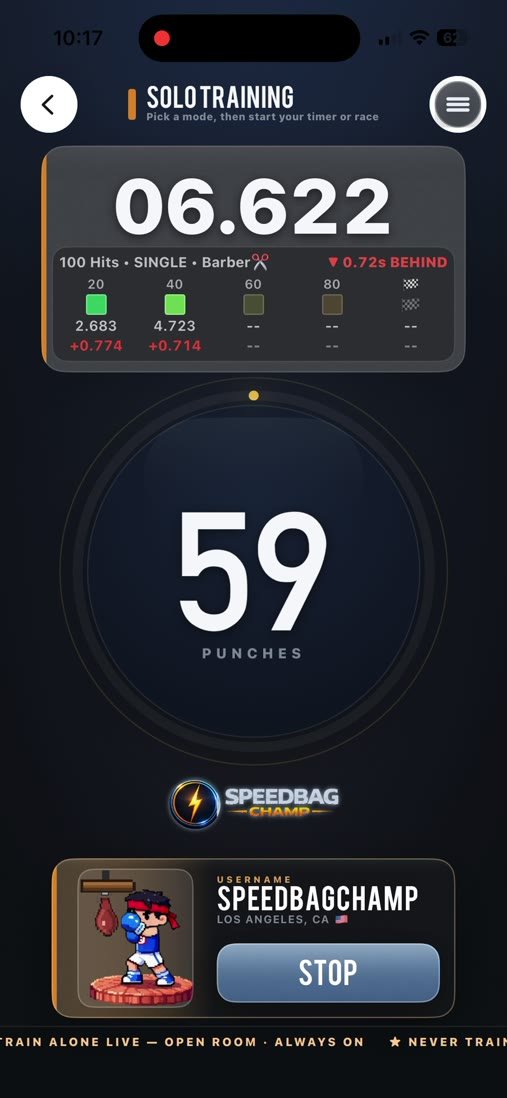 Time trial with live splits