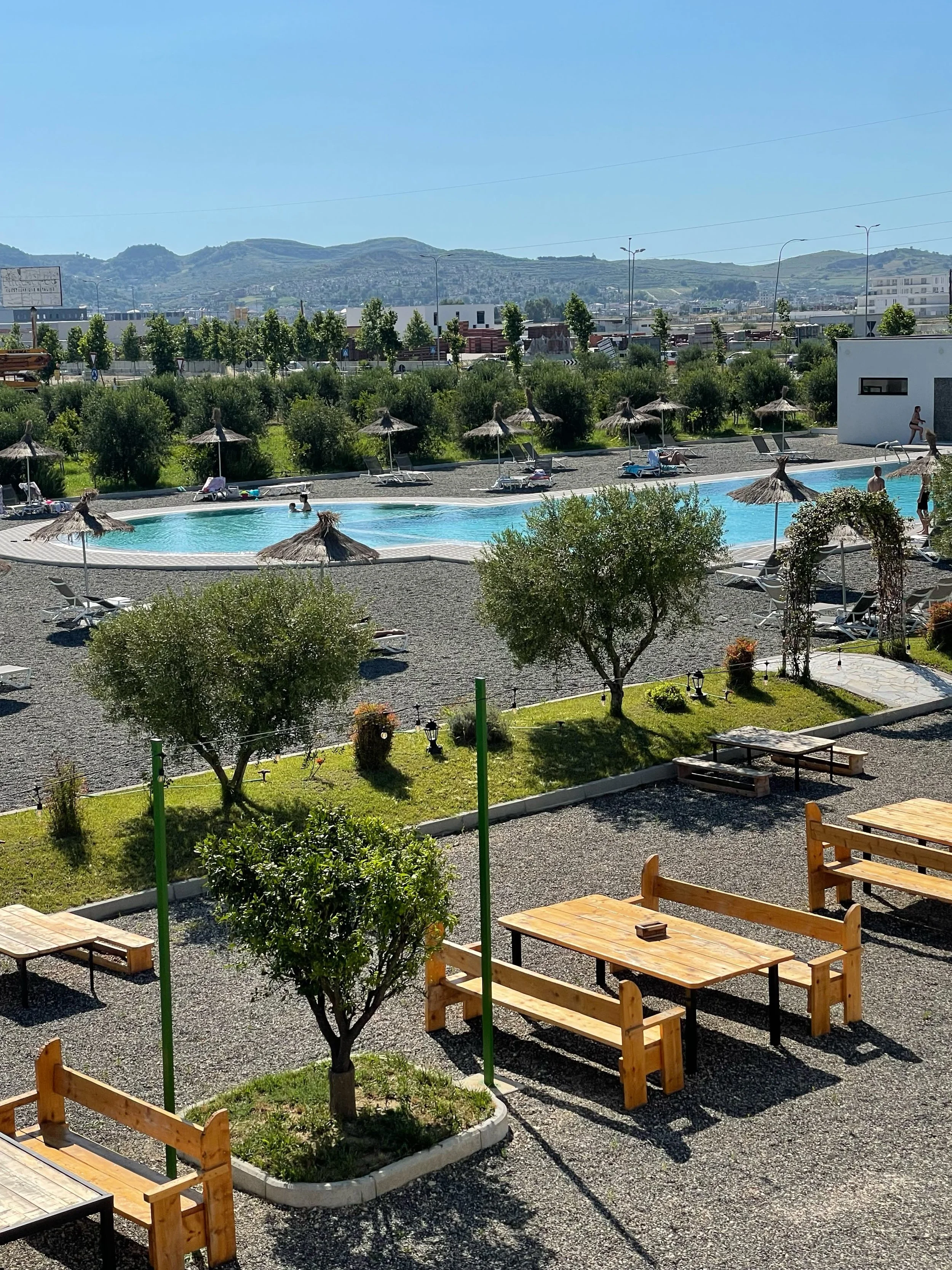 Pool view from one of the rooms