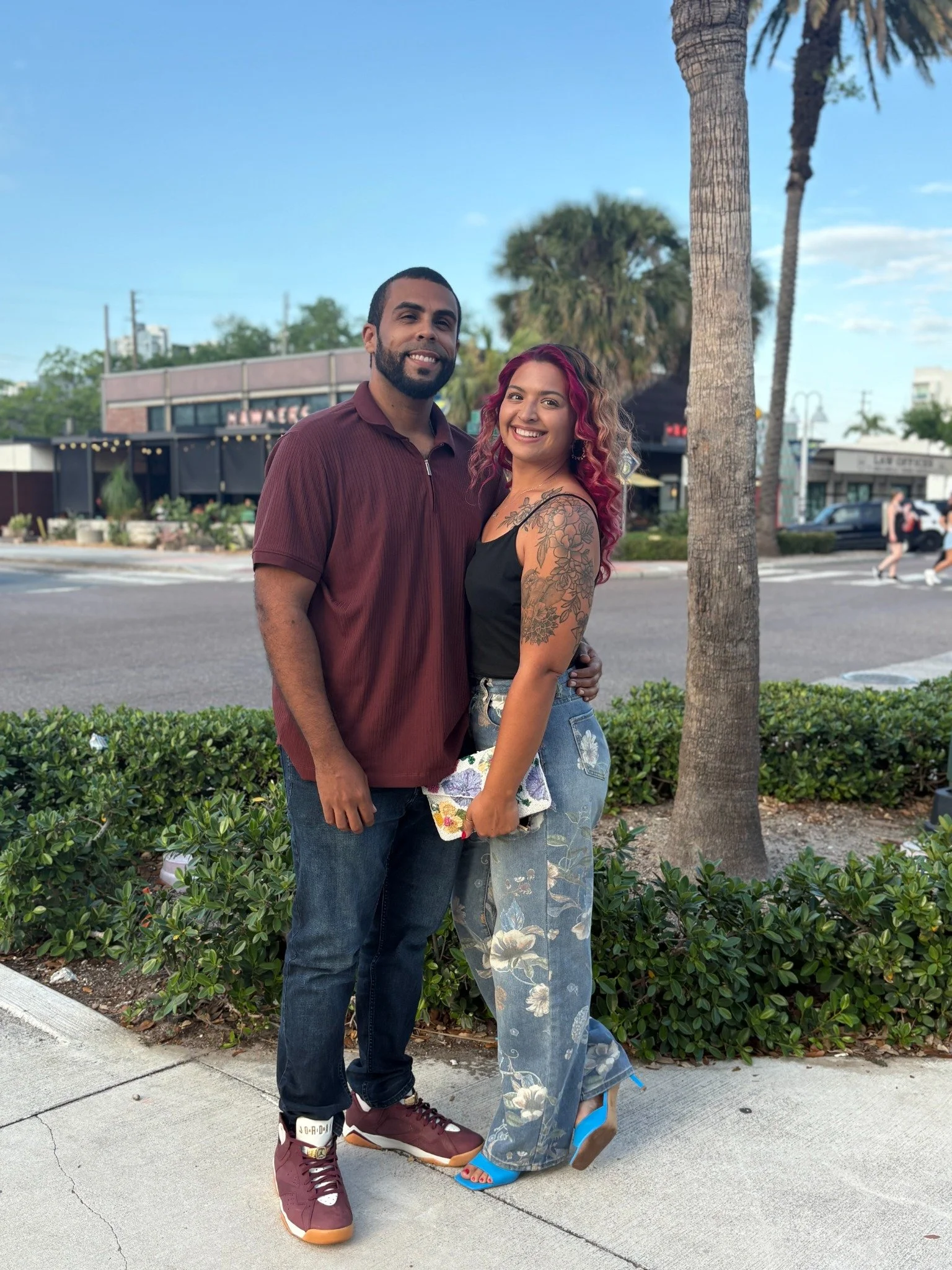 Stephaney and Devin together outdoors