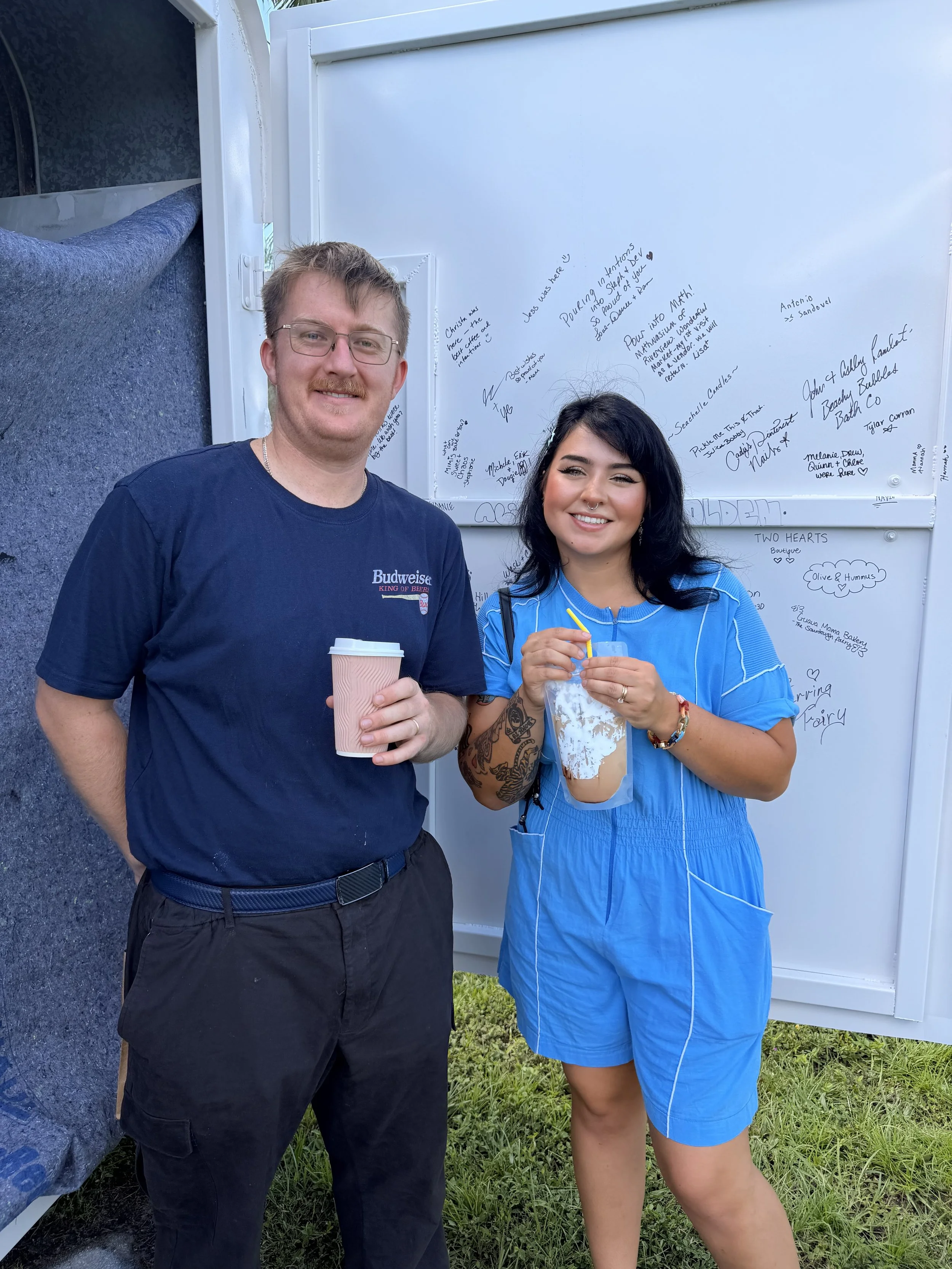 Two guests enjoying Pour Intentions drinks together