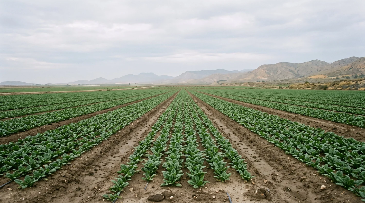 Spinach field in Murcia in early spring