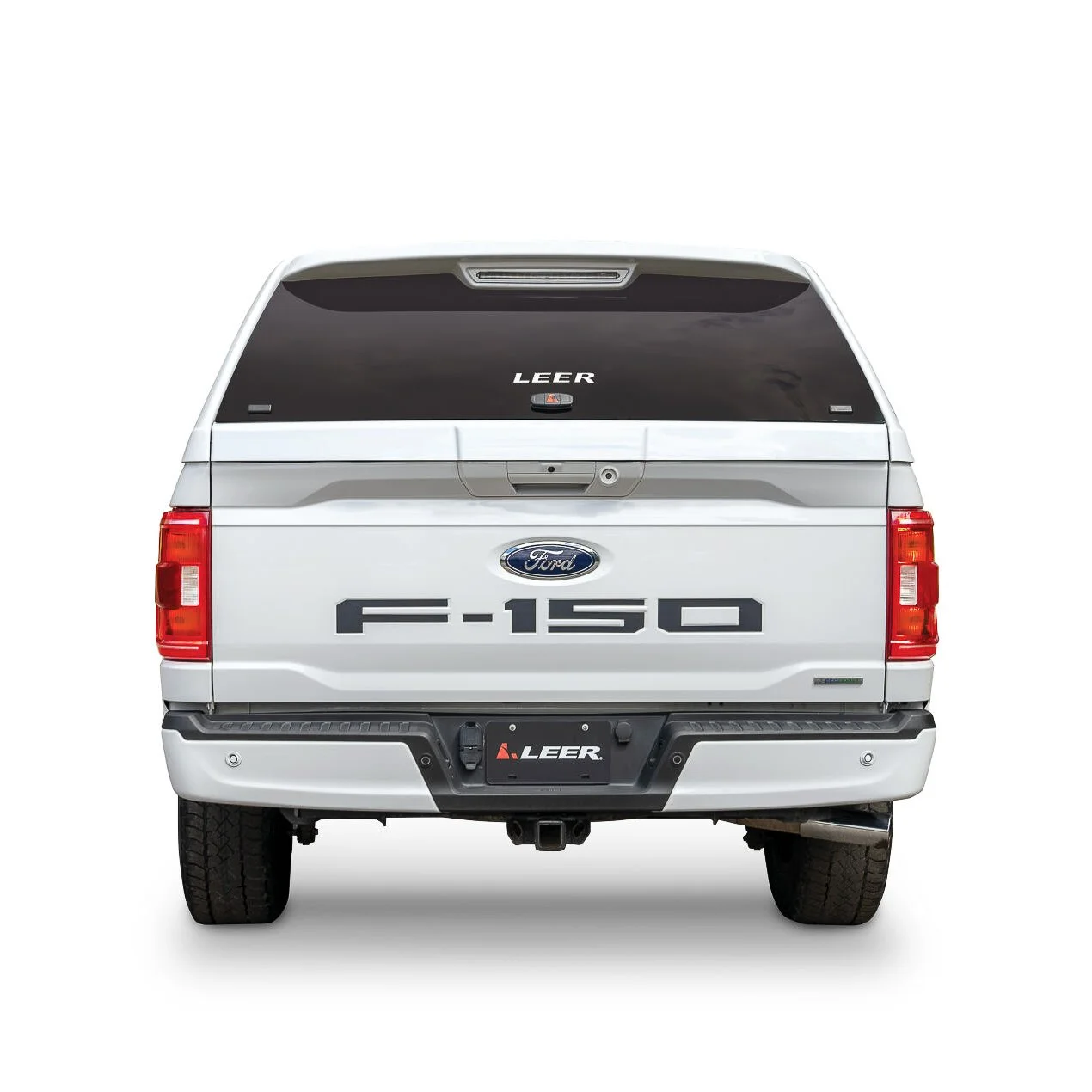 White LEER 100XQ fiberglass truck cap fitted to a Ford F-150, sold and installed by Xtreme Car & Truck Accessories in Bridgeville, PA near Pittsburgh.