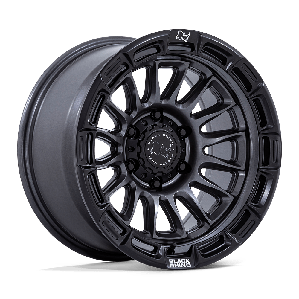 Dark graphite Black Rhino Hard Alloys off-road wheel with a rugged multi-spoke design for trucks, Jeeps, and SUVs available through Xtreme in Bridgeville, PA