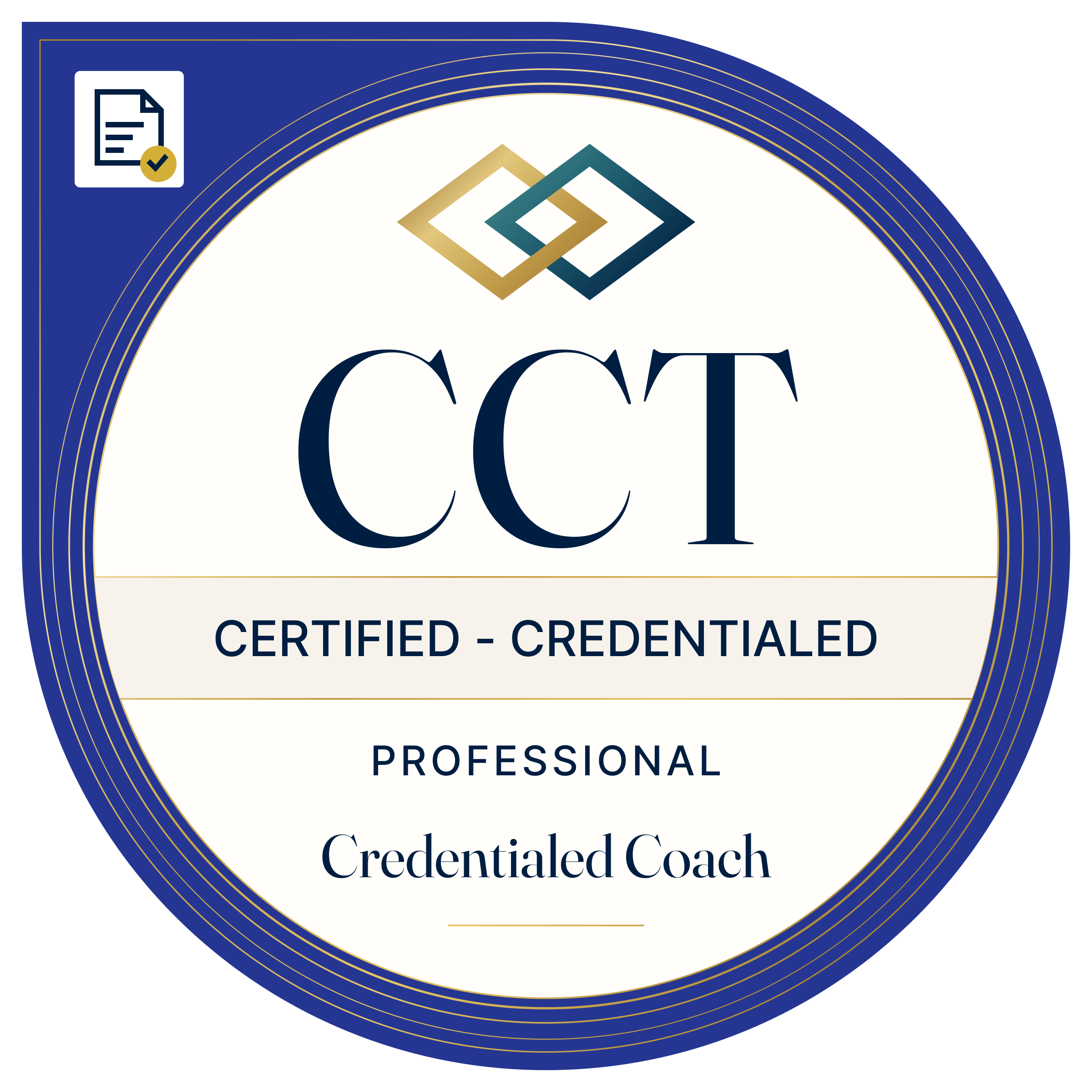 CCT Certified - Credentialed Professional Credentialed Coach badge