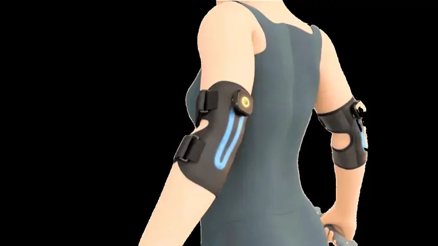TracSil sensor streaming live elbow angle data as the arm bends