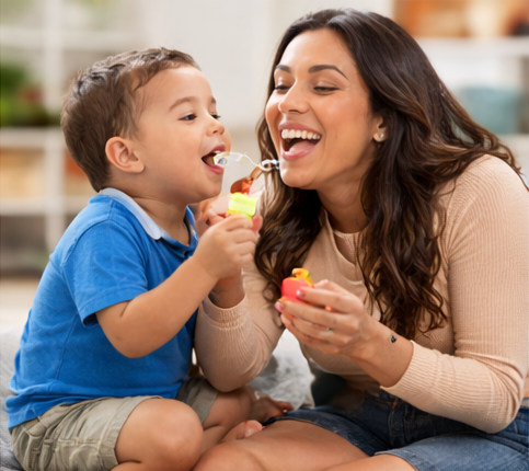 Therapist and child practicing skills in the community