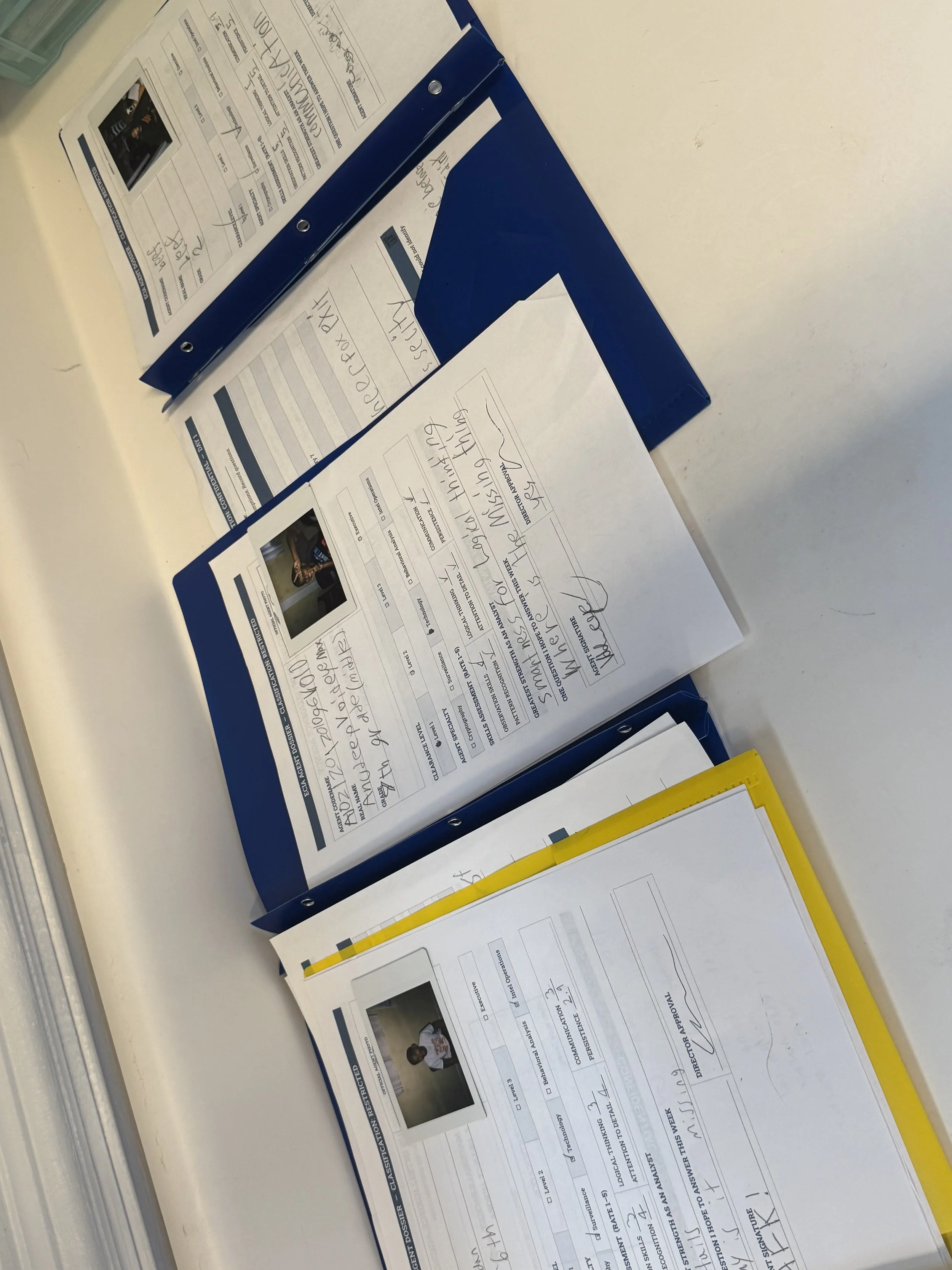 Student case files from an investigation-style learning challenge