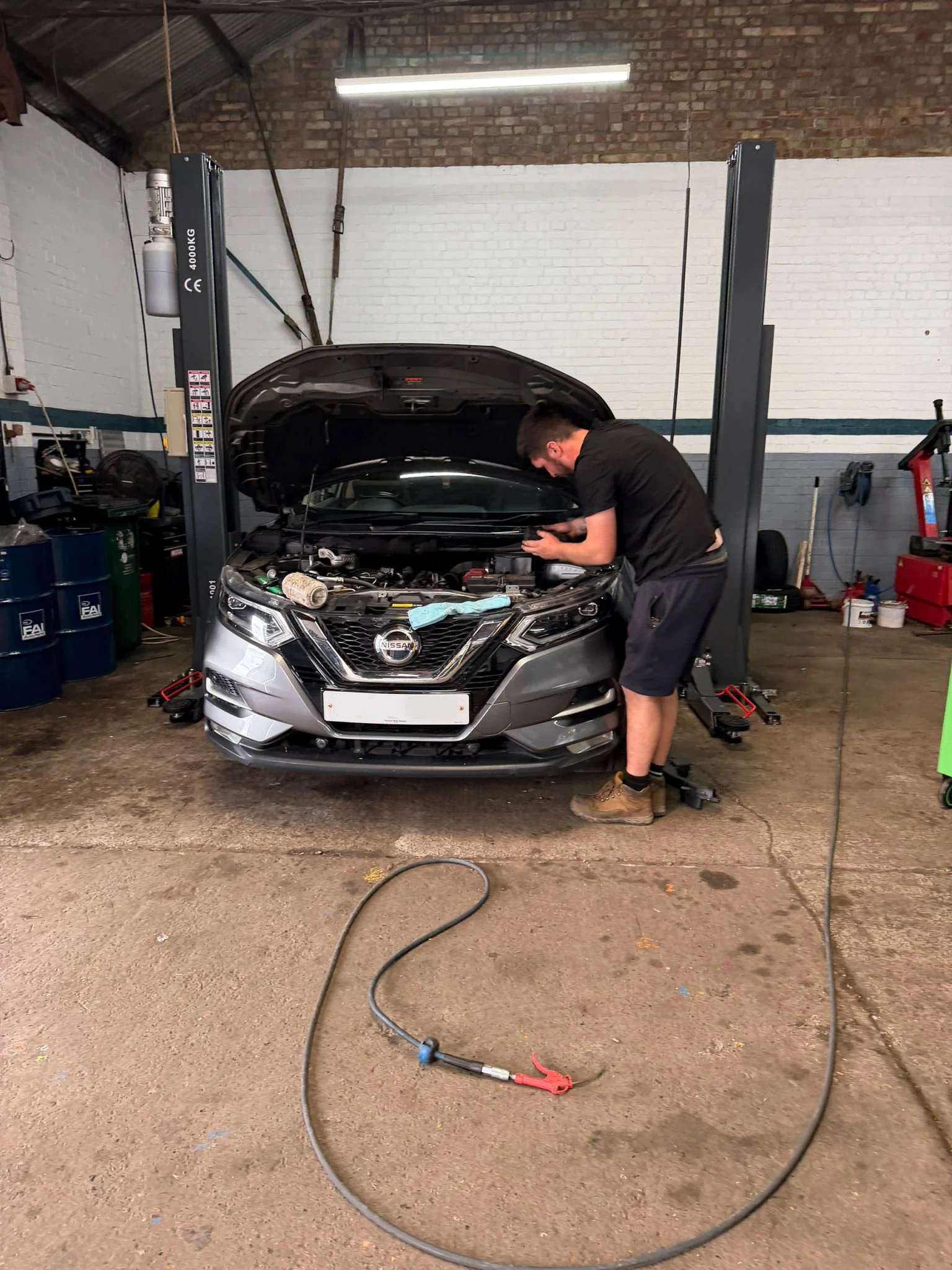 MOT testing bay at Ely Motor Services