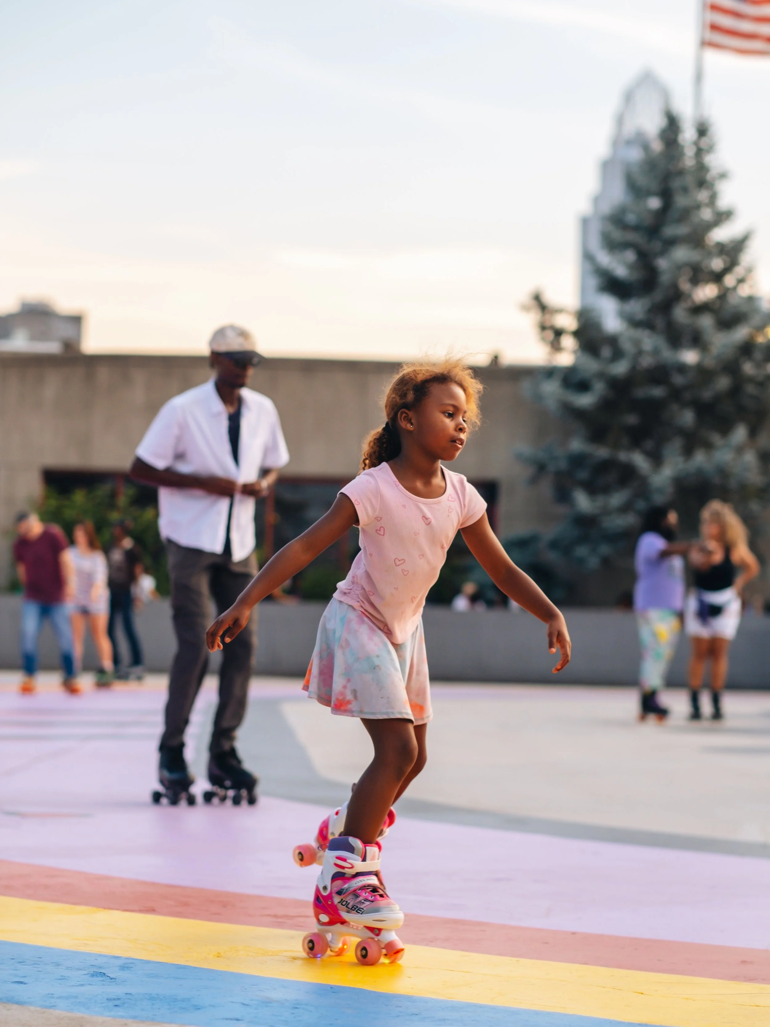 Roller skating at the Riverfront Rink