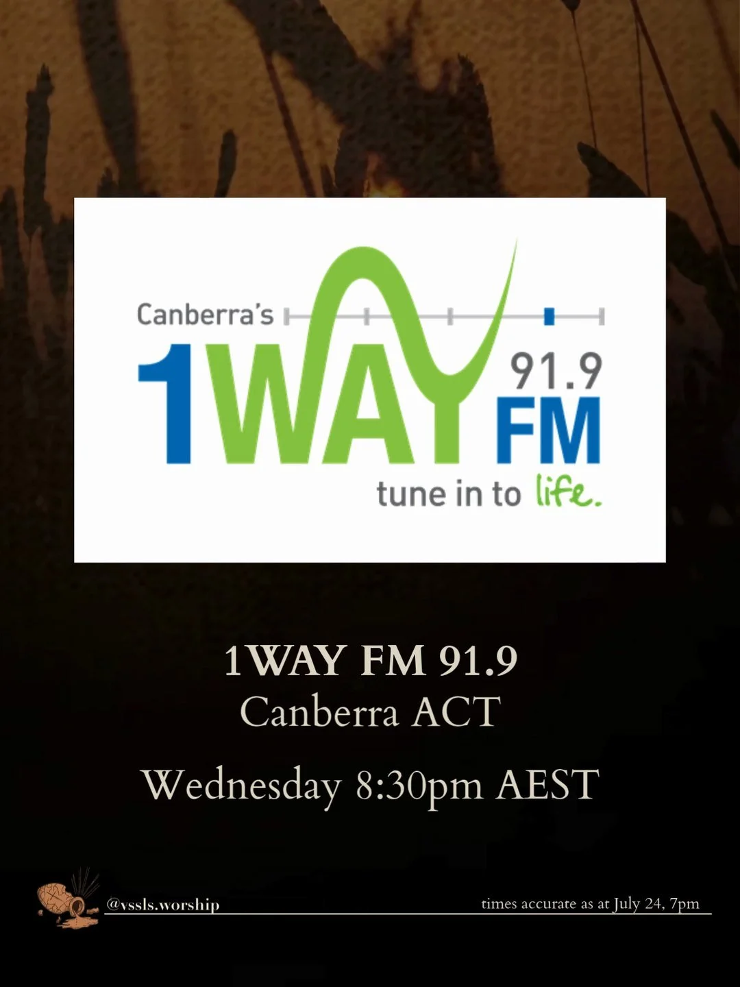 1WAY FM 91.9 Canberra ACT Wednesday 8:30pm AEST