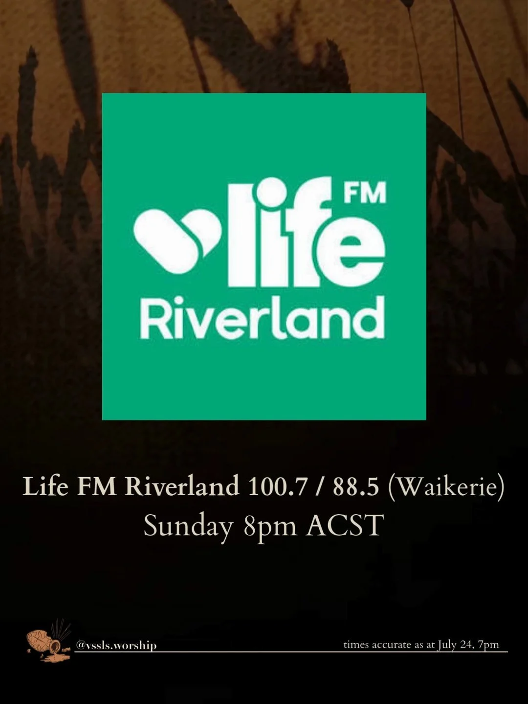 Life FM Riverland 100.7 / 88.5 (Waikerie) Sunday 8pm ACST