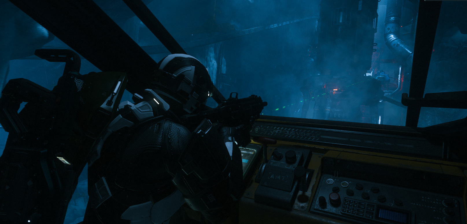 HDI crew member aboard a spacecraft