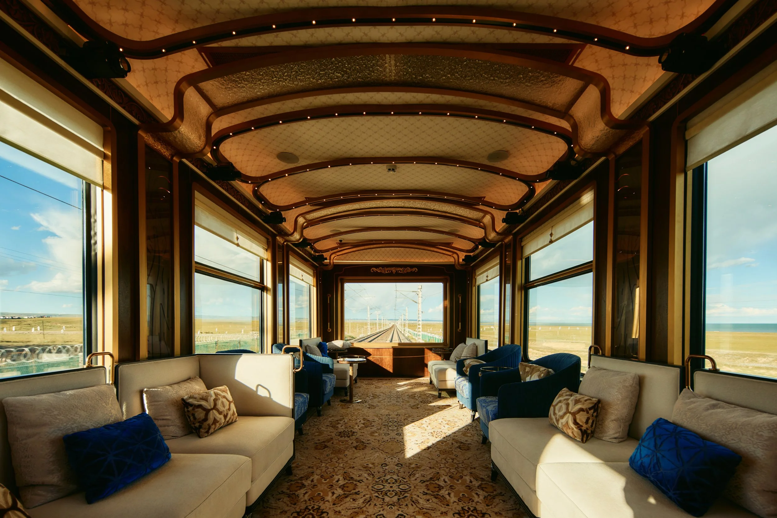 The Han Observation Carriage with panoramic windows on the Silk Road Express