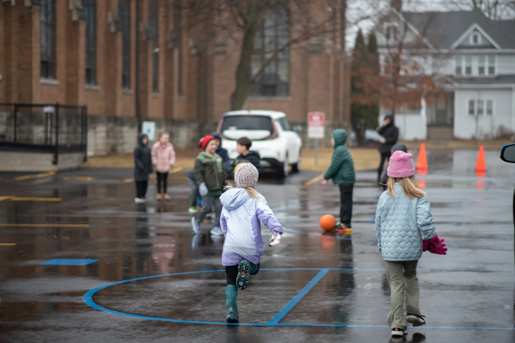 Students active during recess at St. Paul Lutheran School