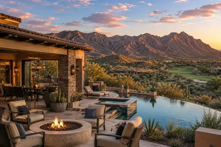 Dove Mountain luxury homes with desert views and mountain scenery