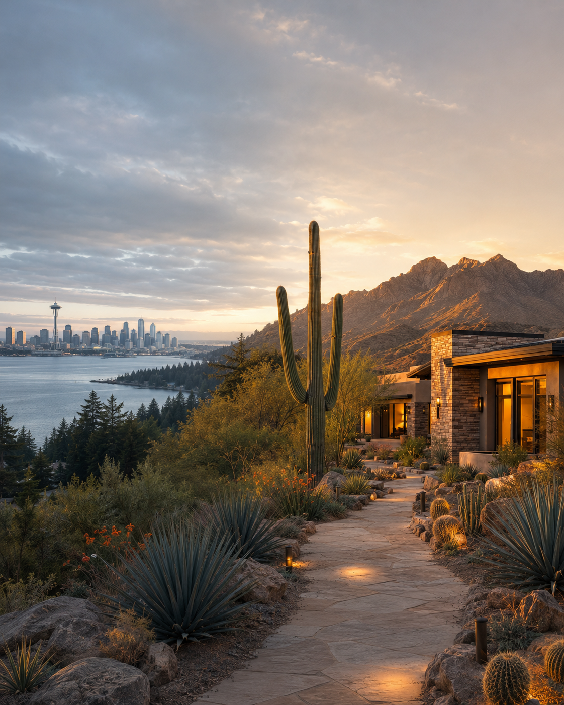 Luxury desert home in Tucson with mountain views