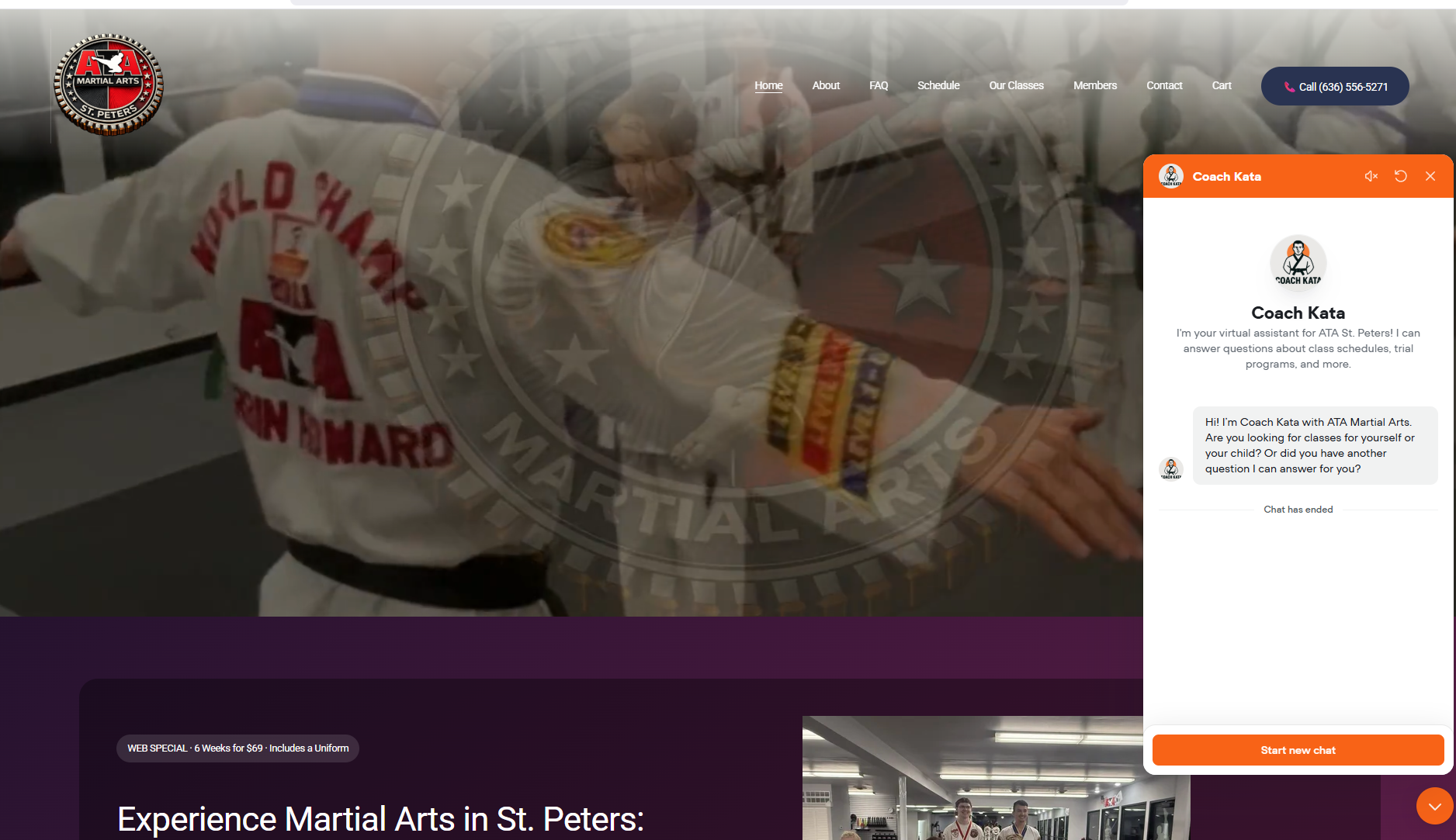 ATA St. Peters website example