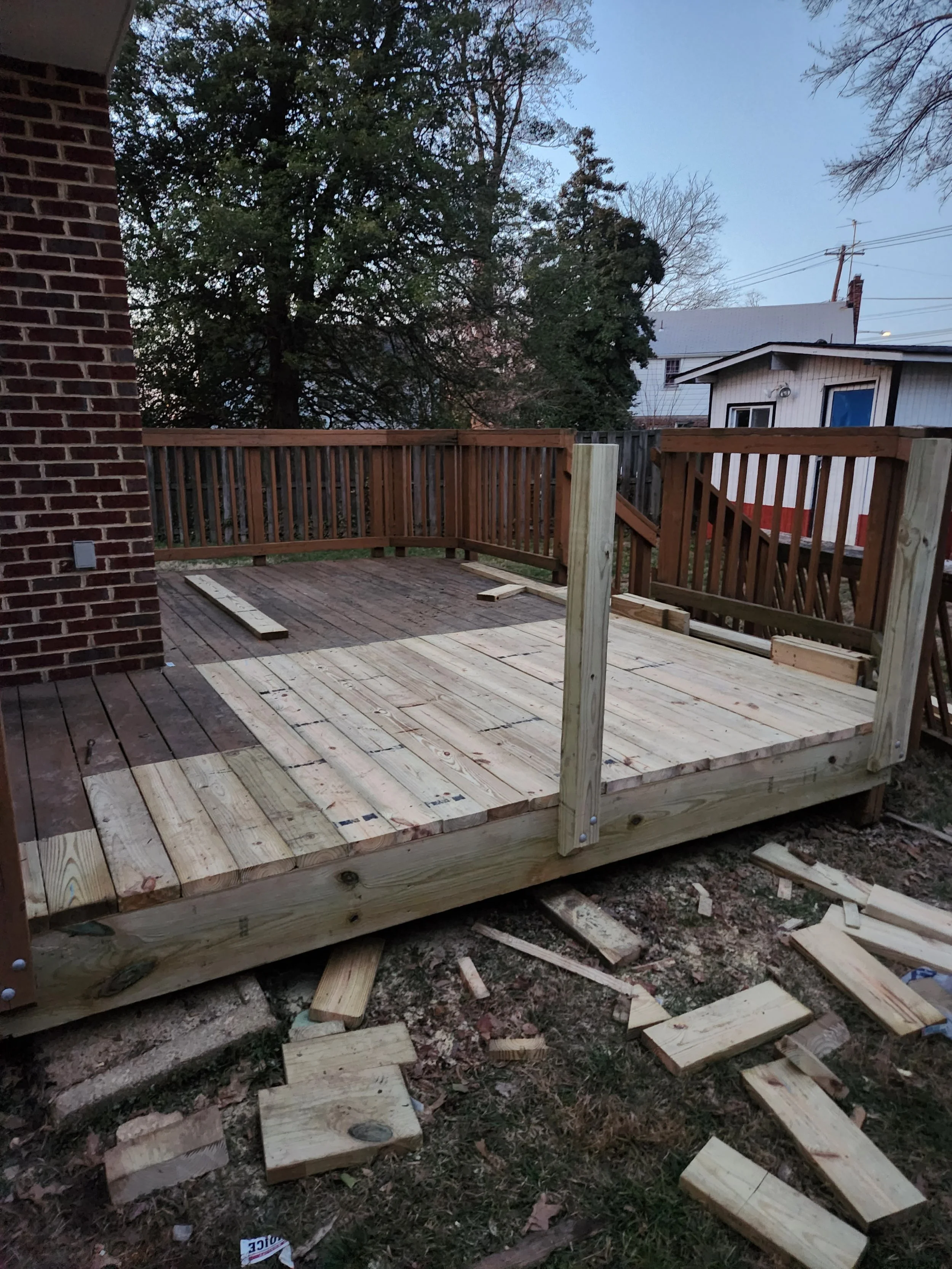 Deck wood repair prior to deck staining by Focus Painting
