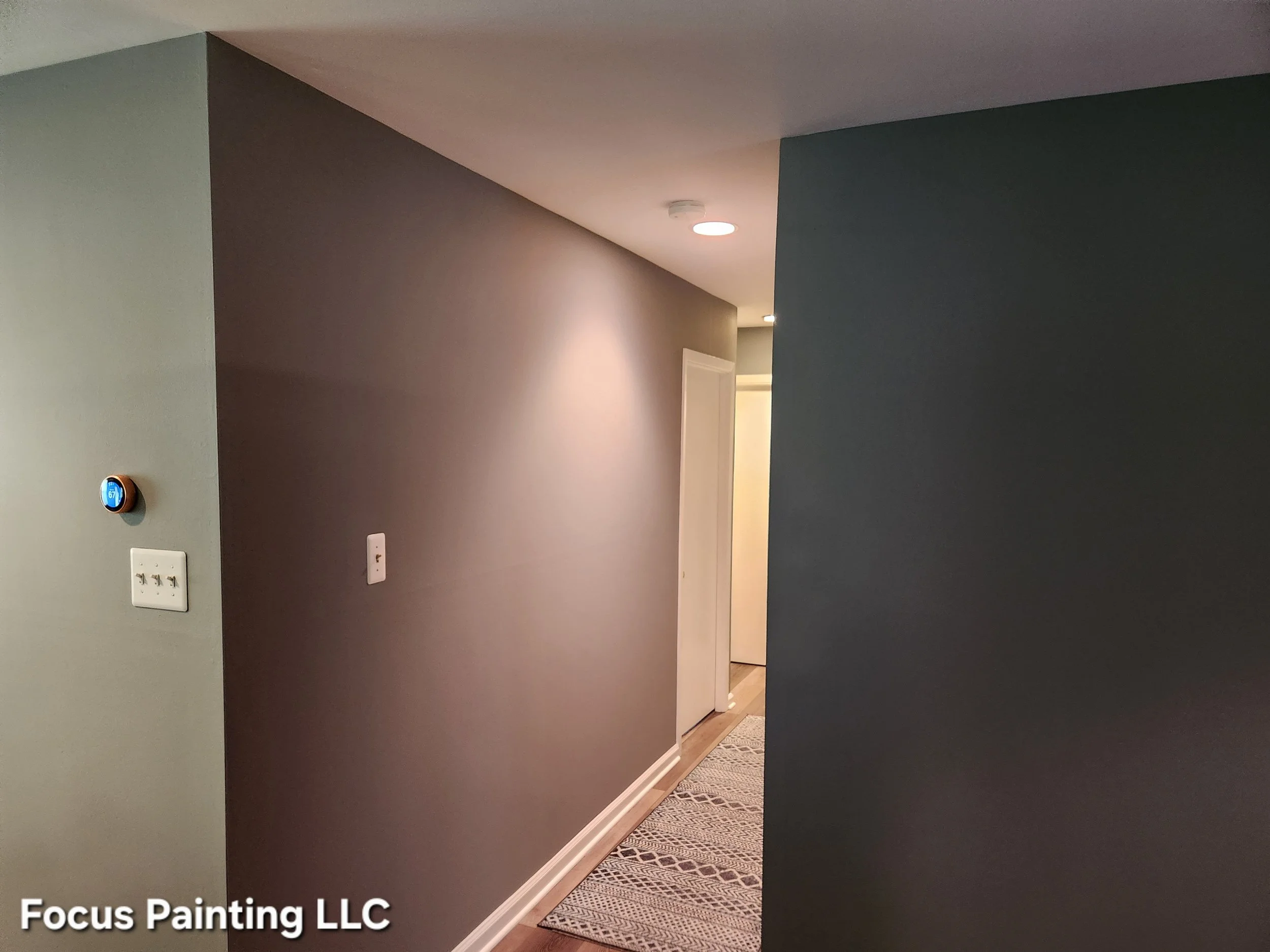 Interior painting of a black hallway by Focus Painting in Maryland