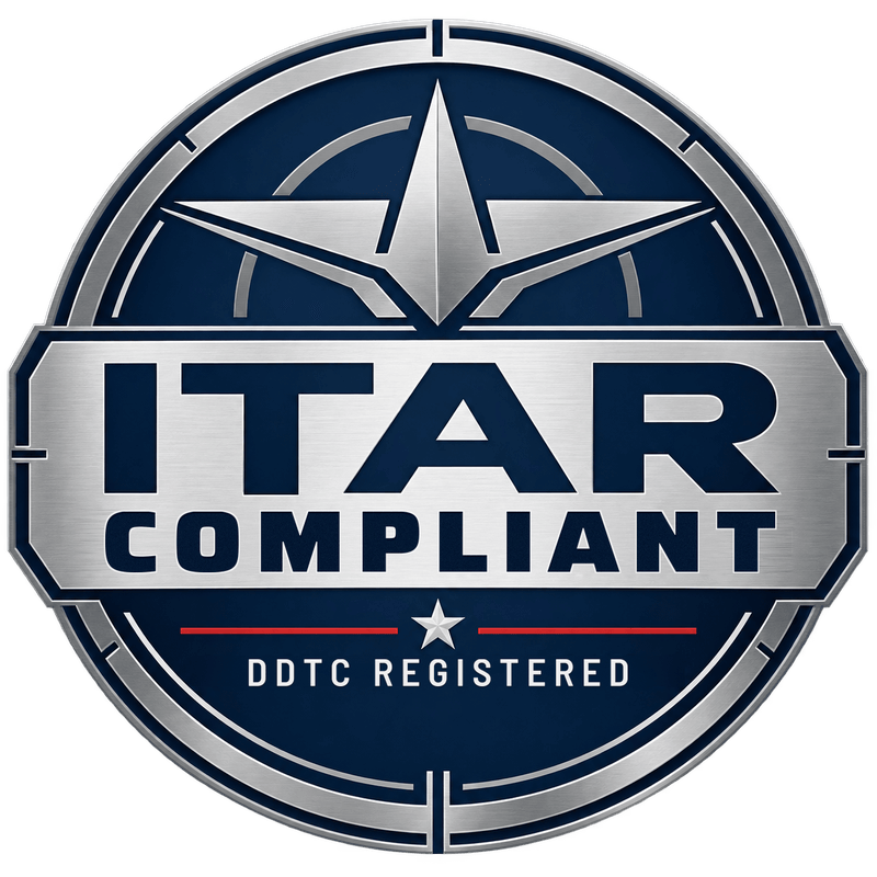 ITAR Compliant, DDTC Registered badge - Titan Industries LLC, Wichita KS
