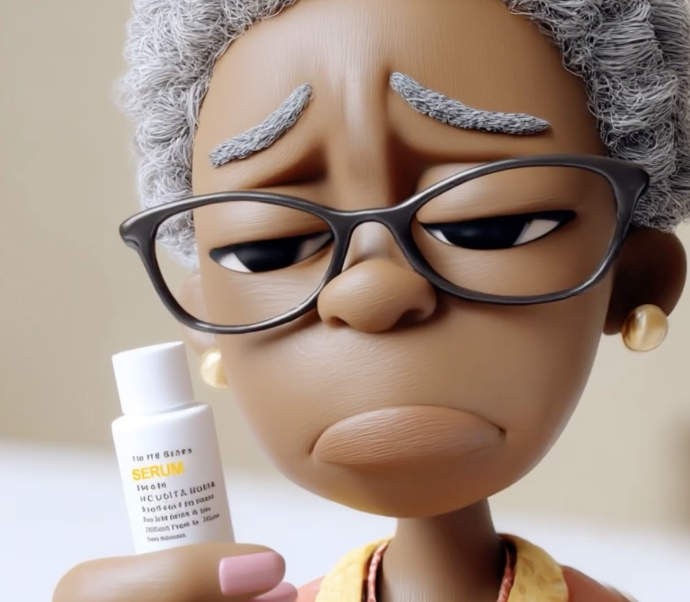 AI-created animated skincare character
