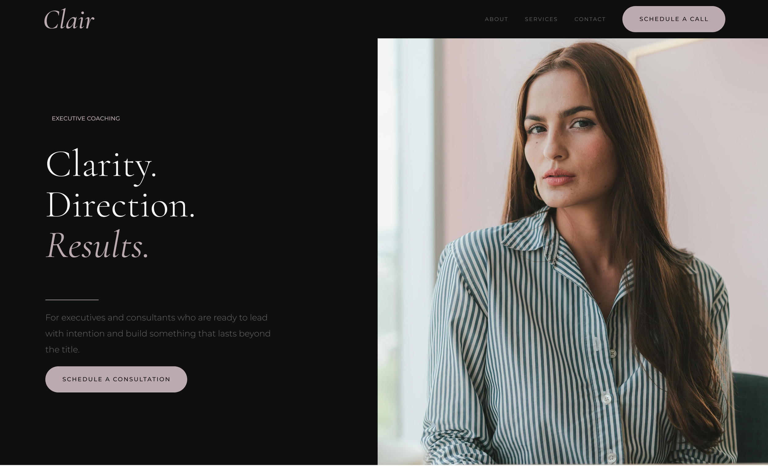 Clair landing page template