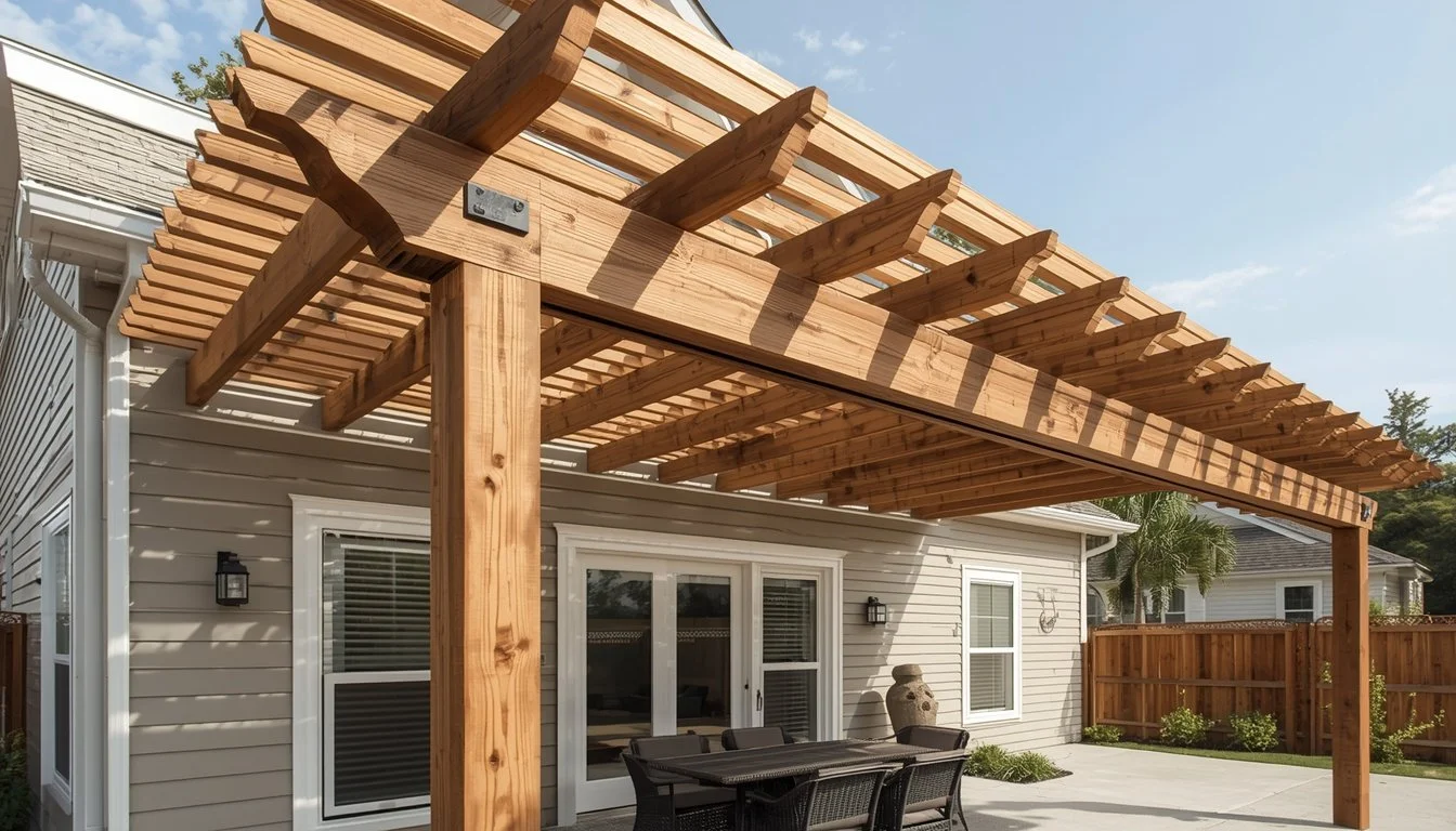Covered patio pergola outdoor living space