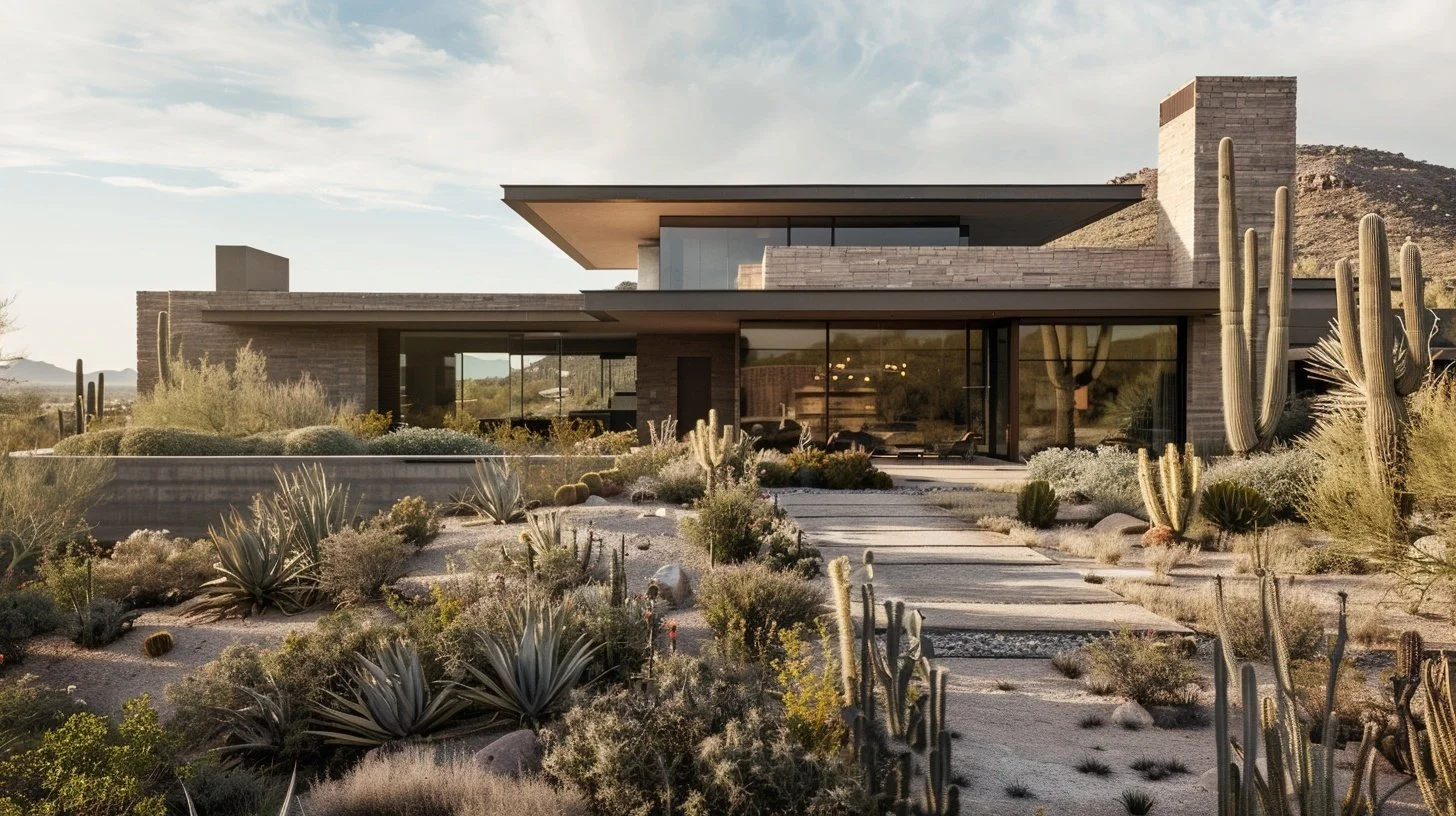 Modern Scottsdale home in desert landscape