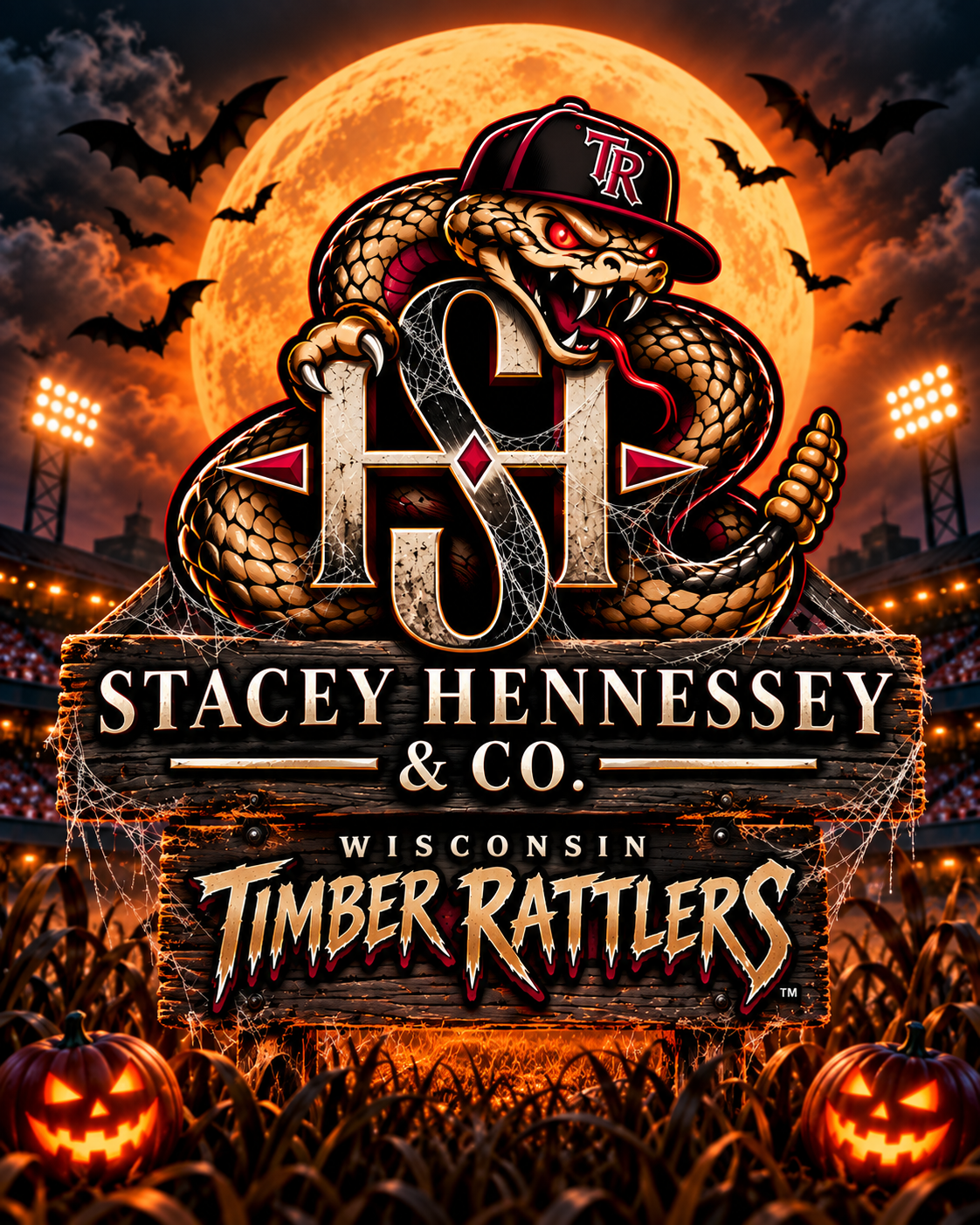 Stacey Hennessey & Co. and Wisconsin Timber Rattlers Halloween artwork