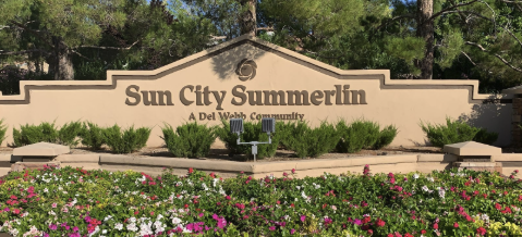 Aerial view of Sun City Summerlin Nevada's largest 55+ active adult community