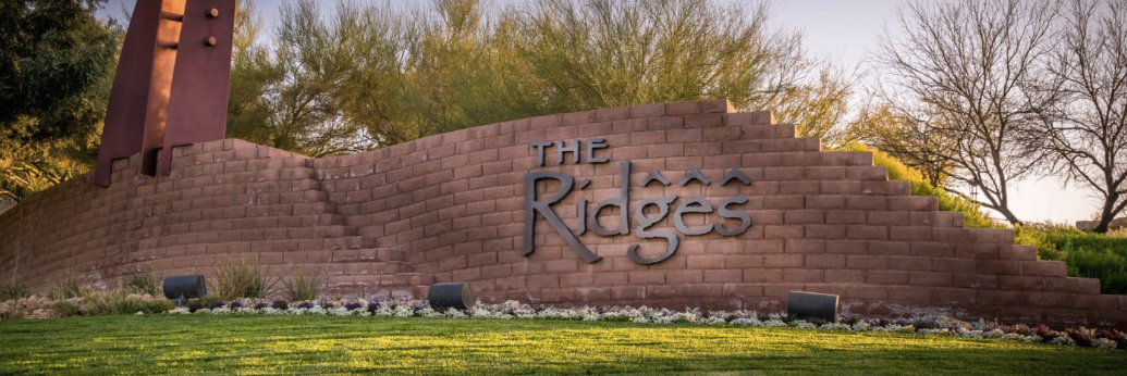 Aerial view of The Ridges luxury guard-gated community in Summerlin South Las Vegas with Red Rock Canyon backdrop