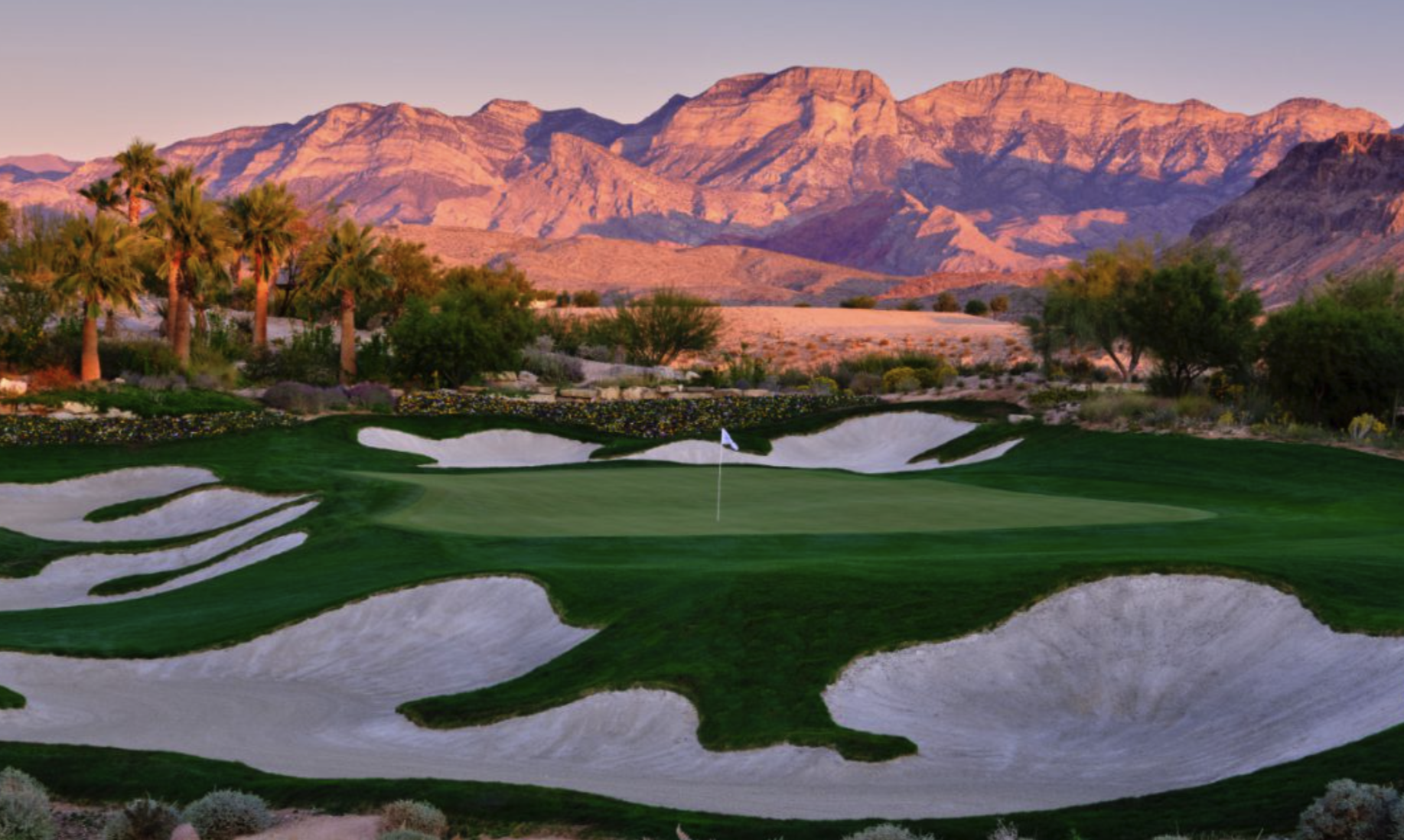 Aerial view of The Summit Club luxury private golf and residential community in Summerlin Las Vegas