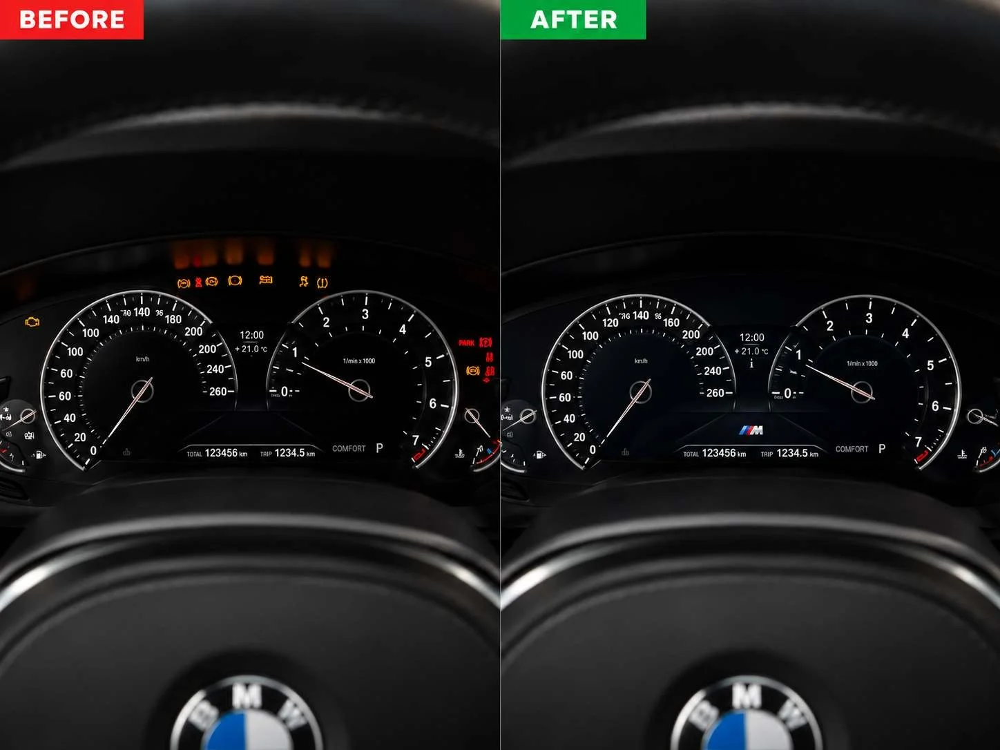 German car dashboard restoration before and after