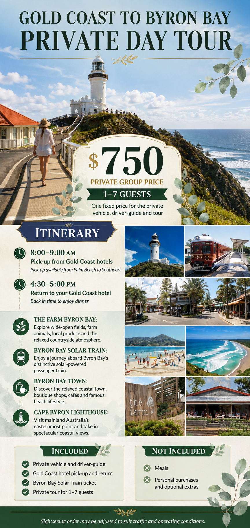 Byron Bay Private Day Tour package overview